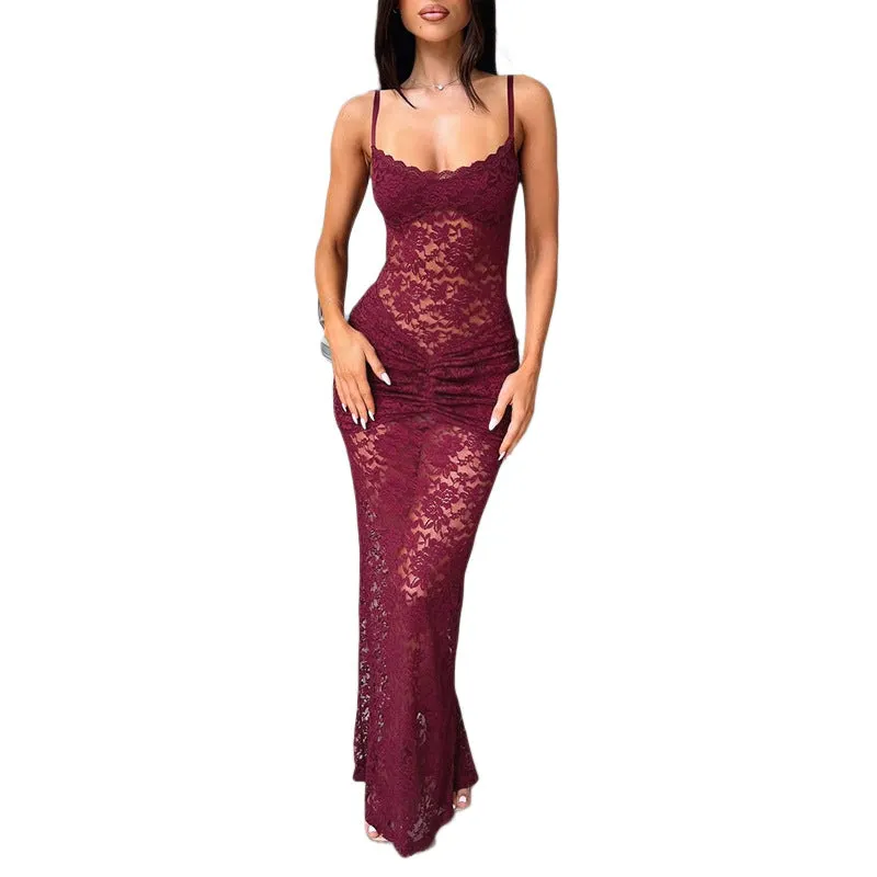 Sheer Lace Cami Maxi Dress sold by Negative product image thumbnail 5