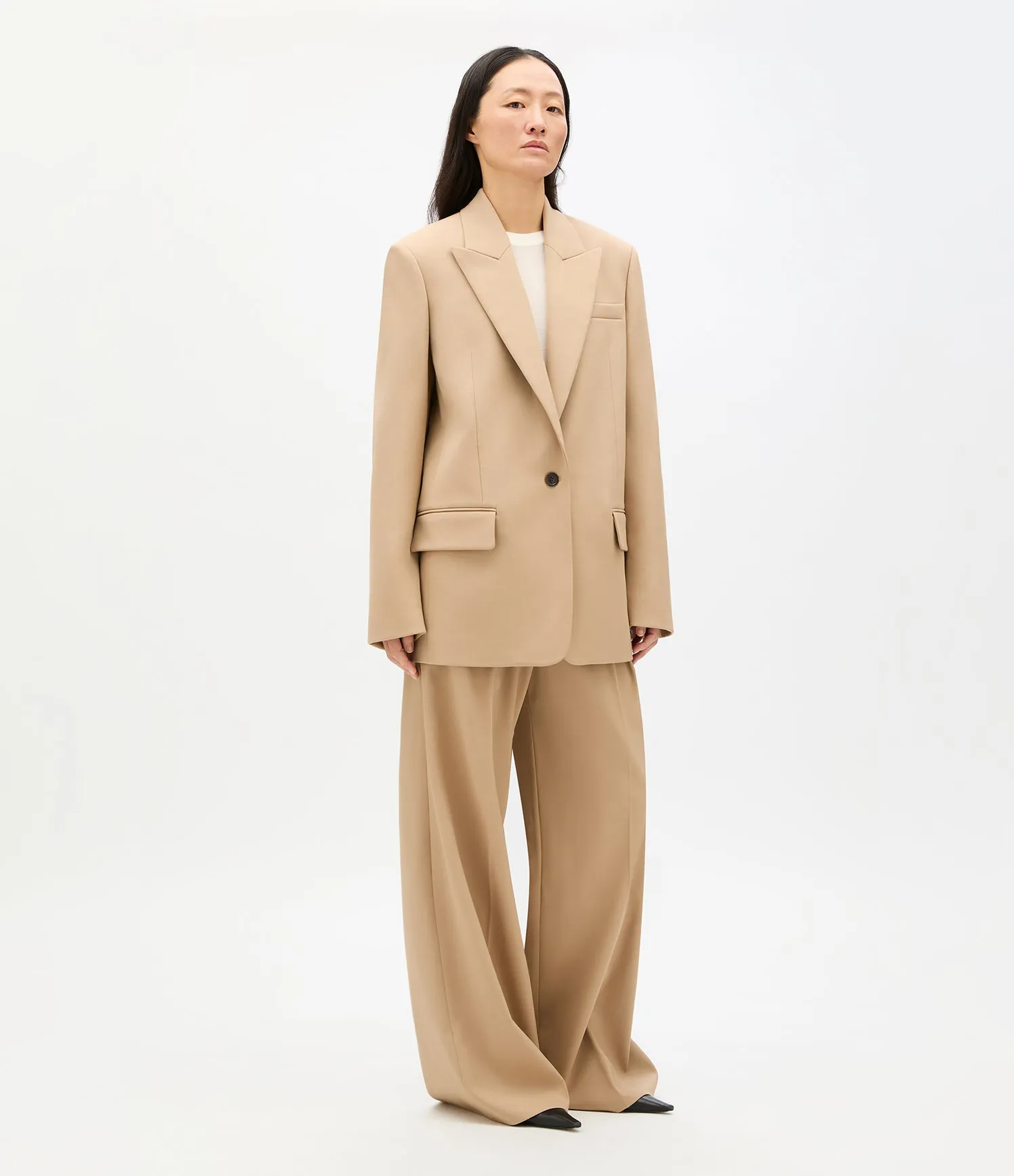 Wool Tailored Jacket | Camel sold by Another Tomorrow product image thumbnail 2