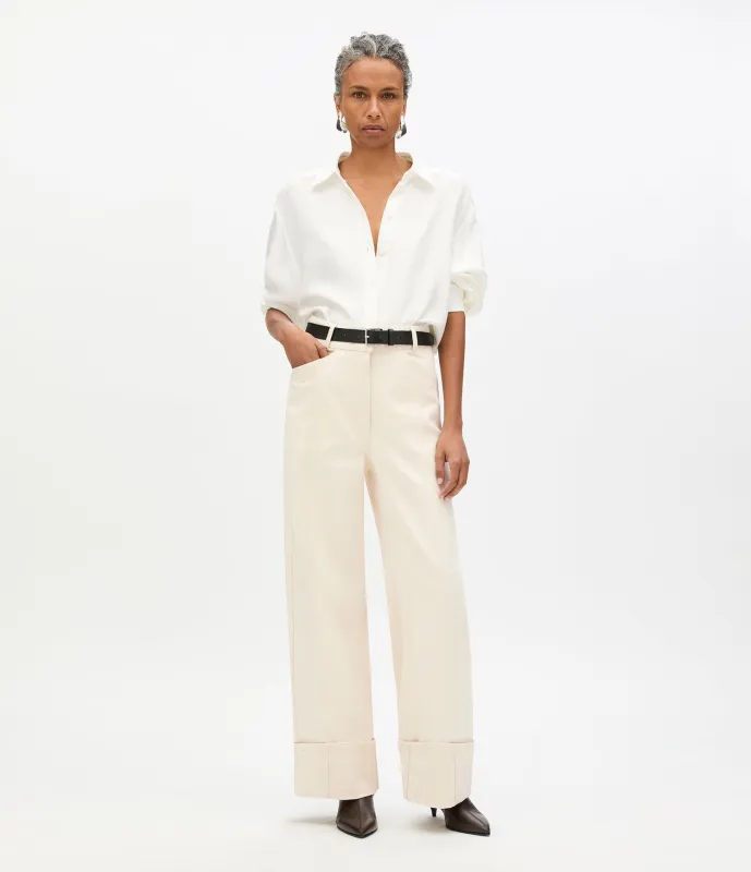 Denim Cuff Pant | Ecru made by Another Tomorrow