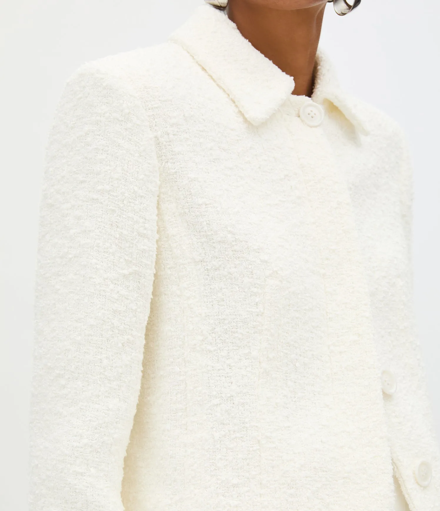 Short Tweed Jacket | Cream sold by Another Tomorrow product image thumbnail 5