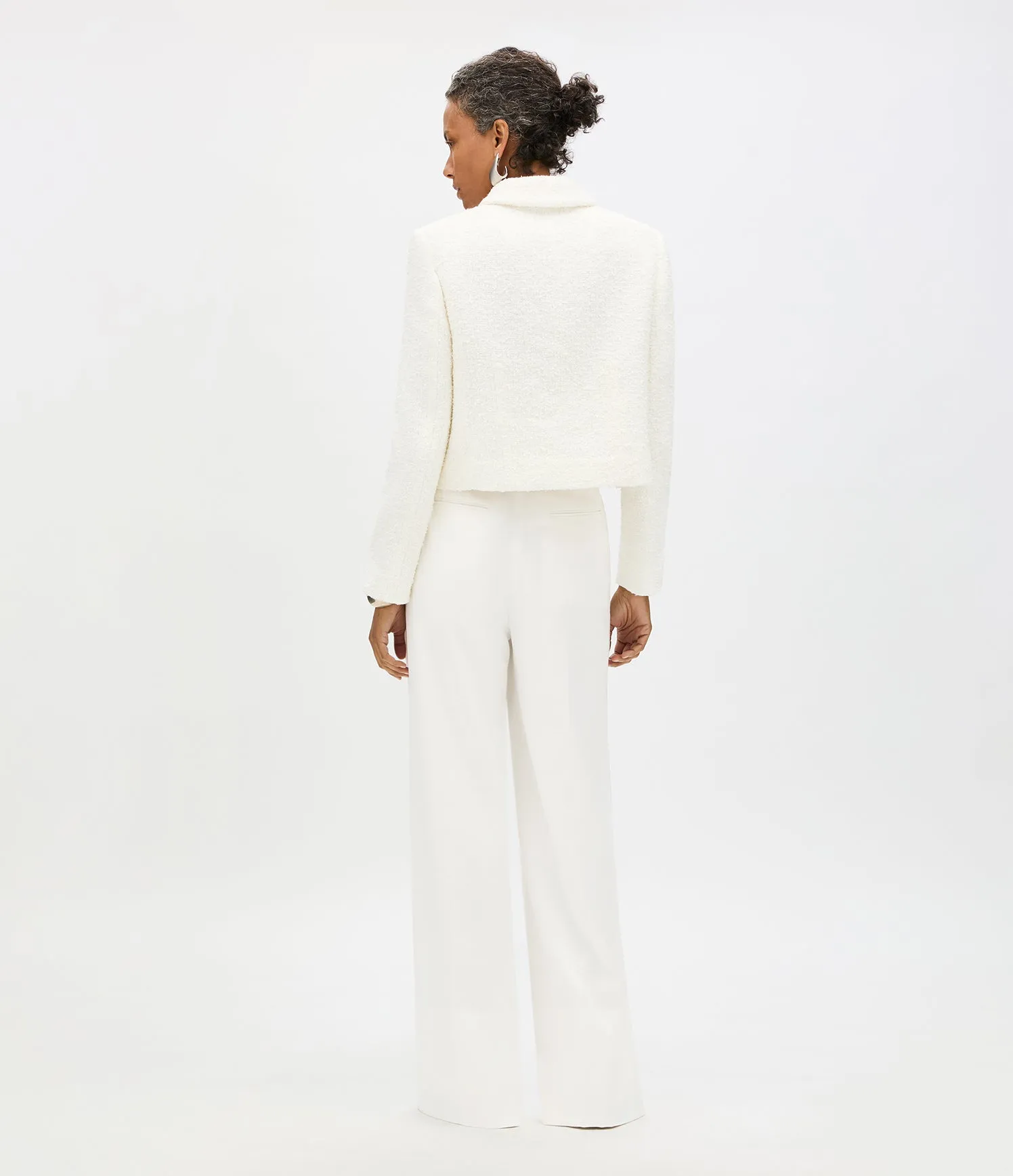 Short Tweed Jacket | Cream sold by Another Tomorrow product image thumbnail 4