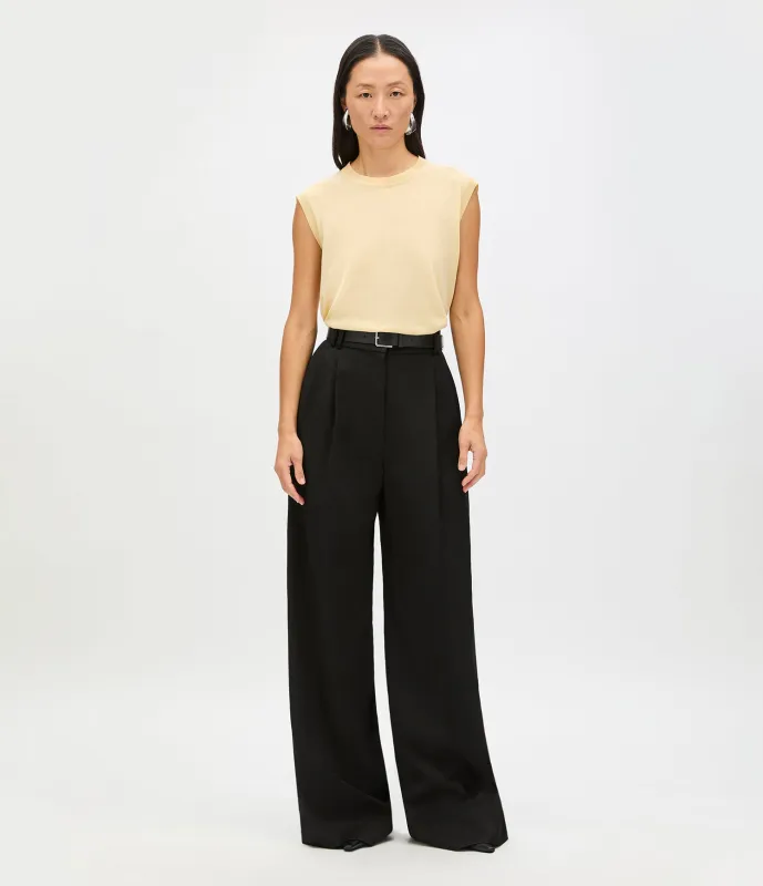 High Waisted Pleated Trouser | Black sold by Another Tomorrow