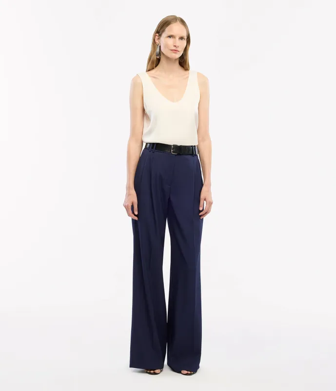 Twill Pleated Trouser | Indigo made by Another Tomorrow