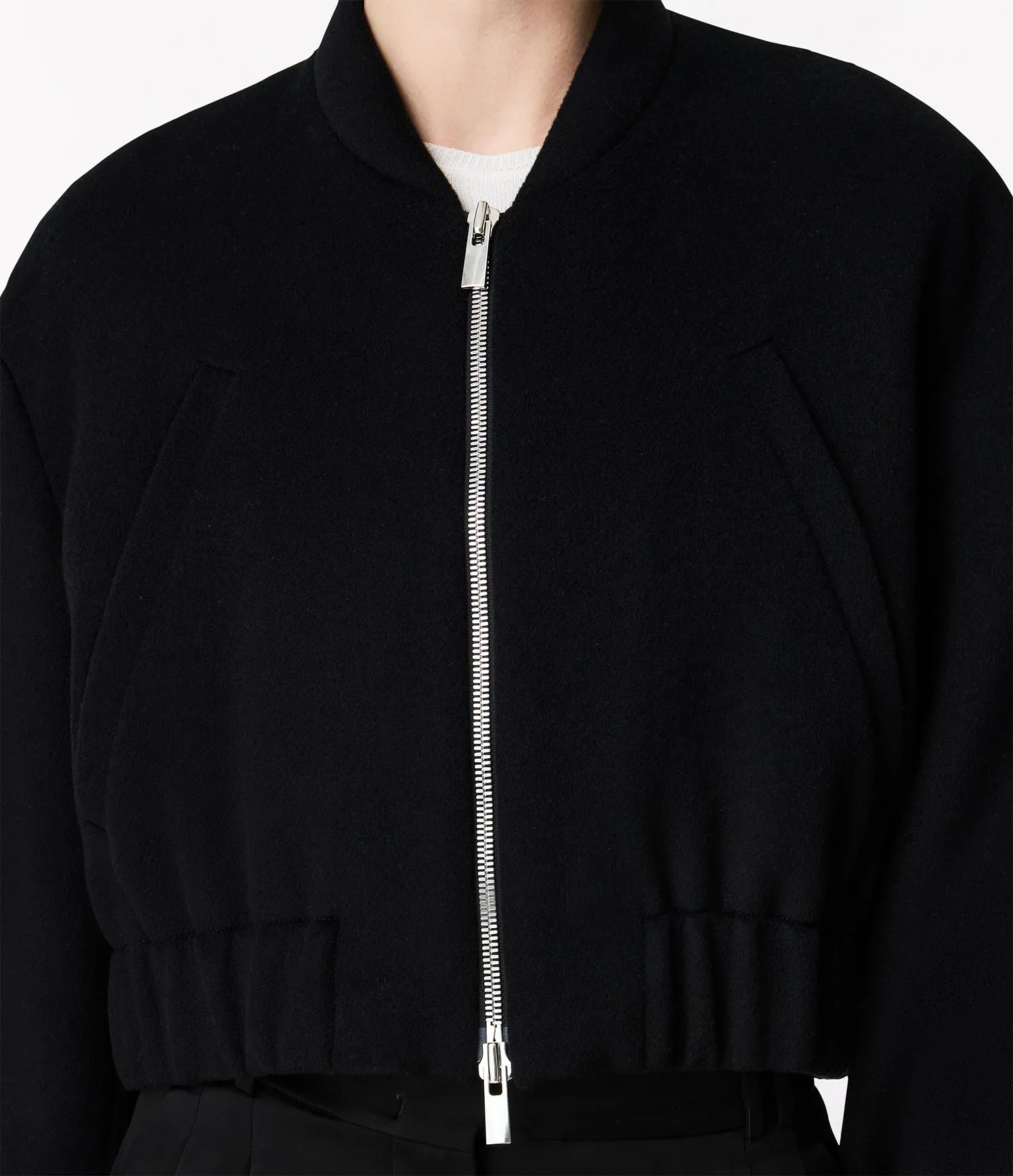 Wool Bomber Jacket | Black sold by Another Tomorrow product image thumbnail 2
