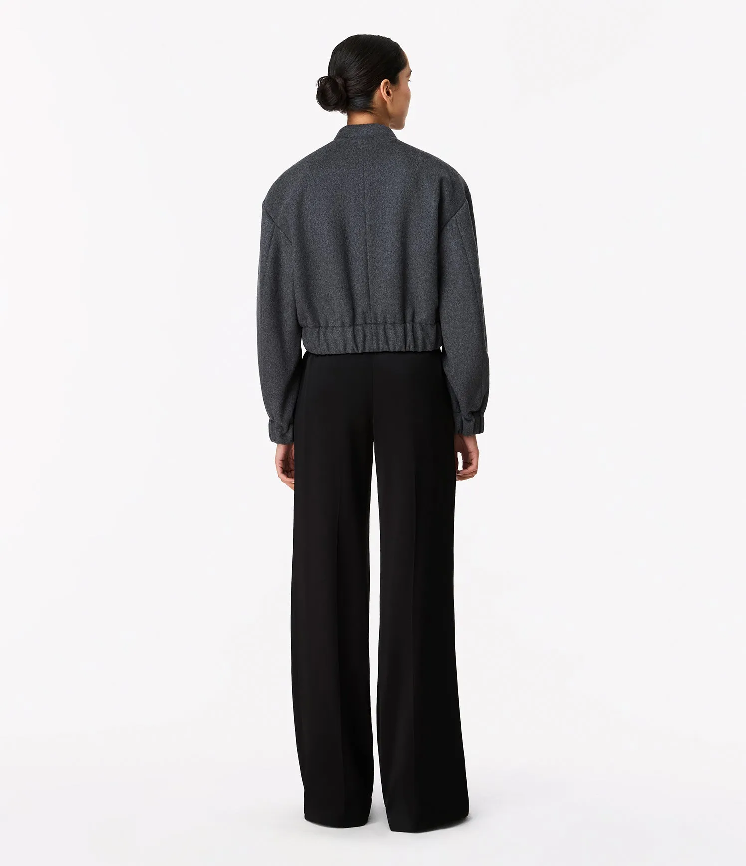 Wool Bomber Jacket | Light Grey Melange sold by Another Tomorrow product image thumbnail 5