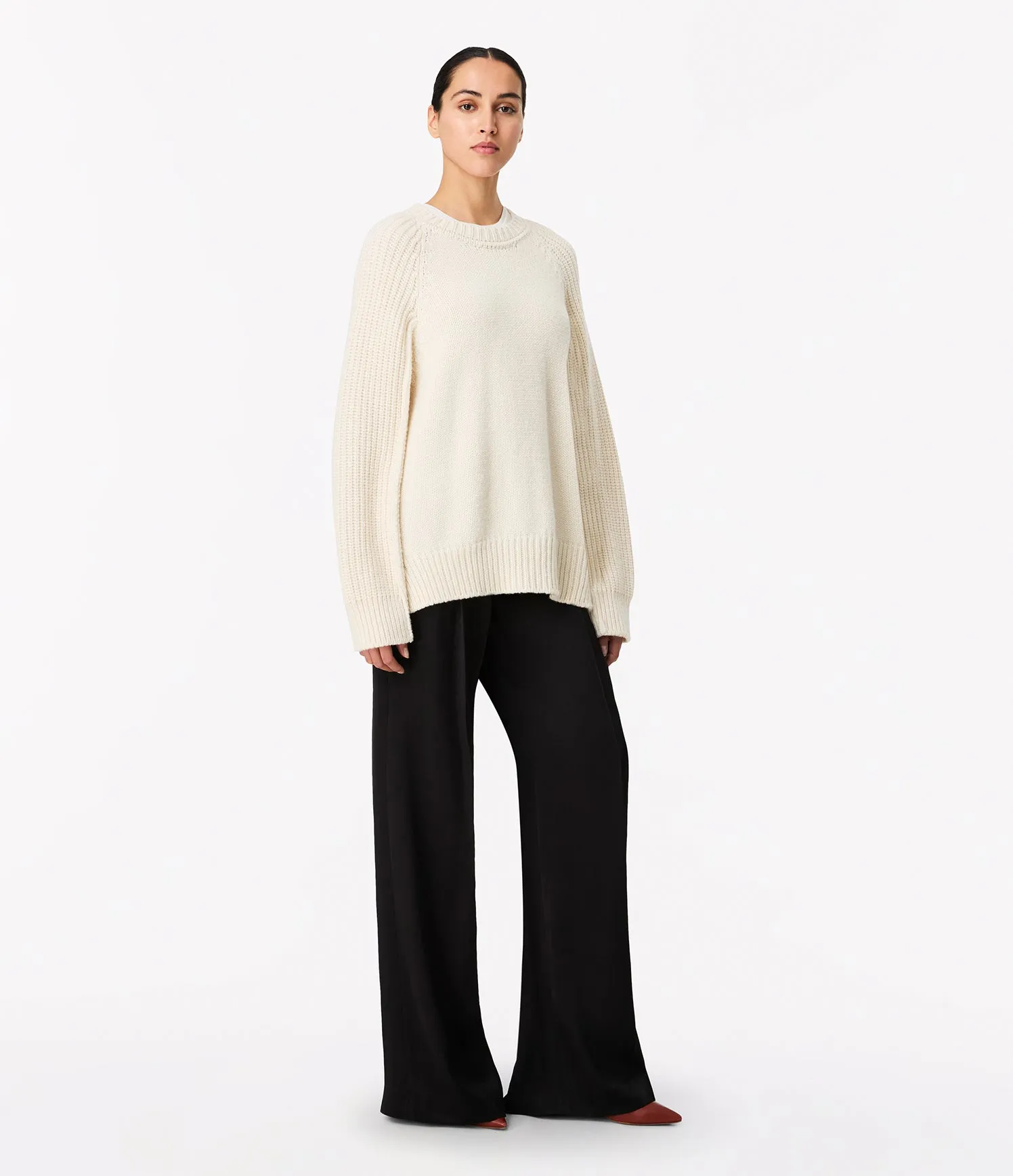 Cashmere Oversized Crewneck | Ivory sold by Another Tomorrow product image thumbnail 2