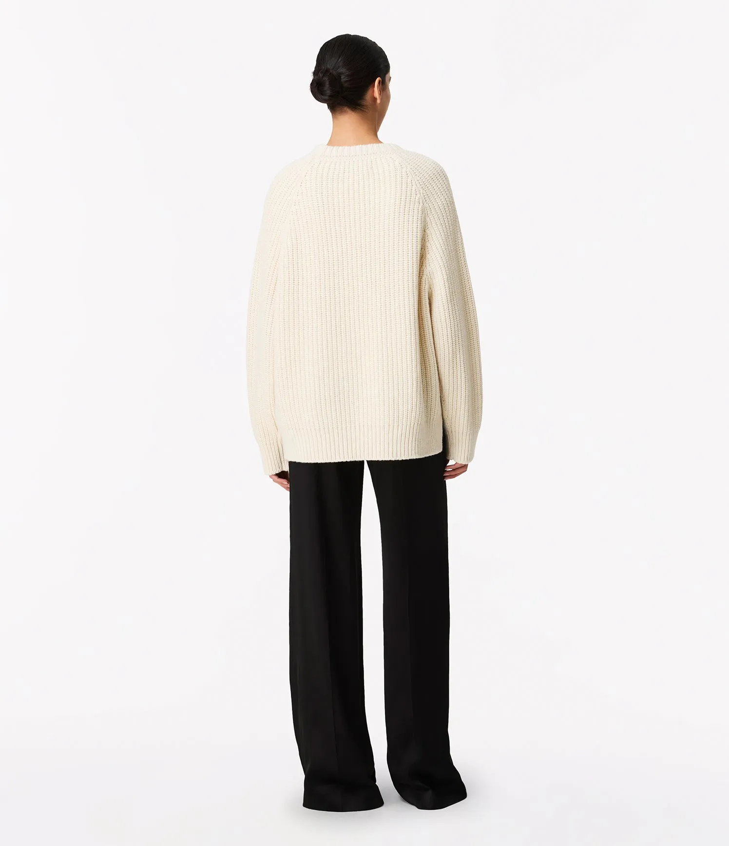 Cashmere Oversized Crewneck | Ivory sold by Another Tomorrow product image thumbnail 3