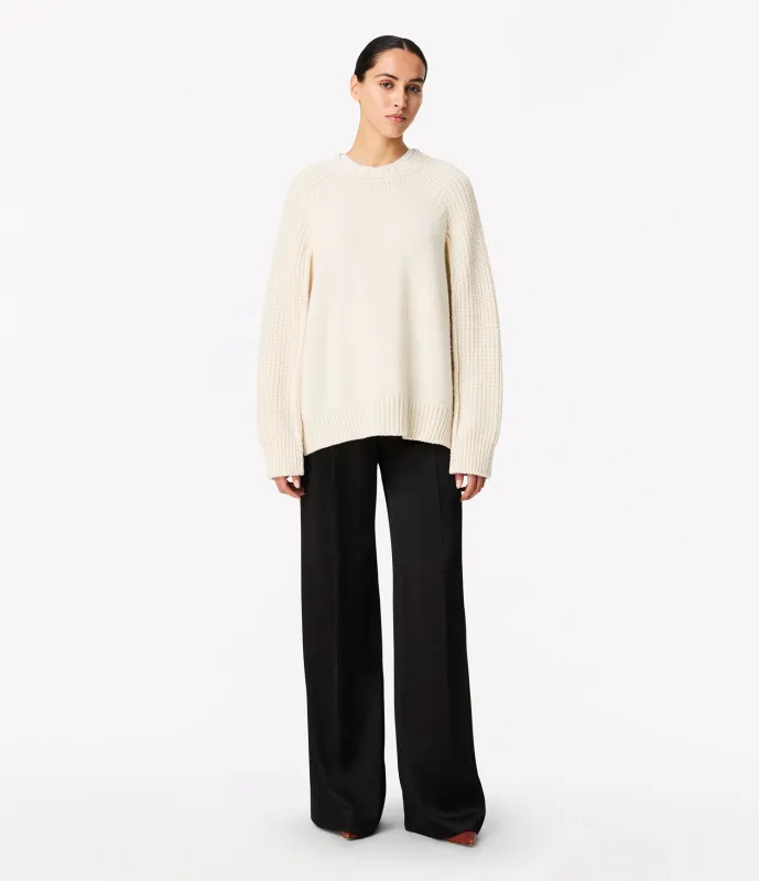 Cashmere Oversized Crewneck | Ivory made by Another Tomorrow