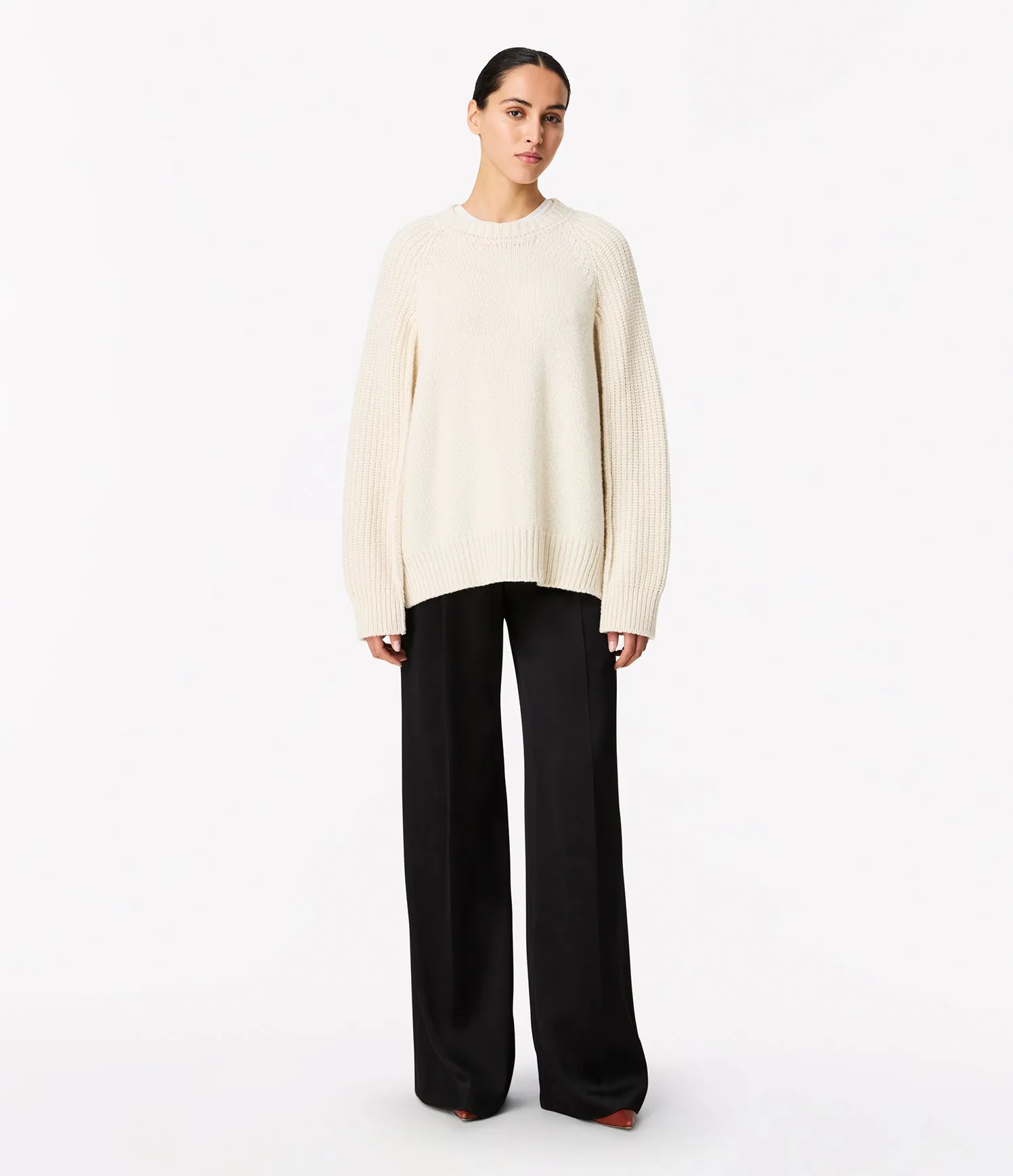 Cashmere Oversized Crewneck | Ivory sold by Another Tomorrow