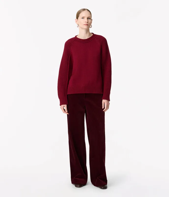 Cashmere Oversized Crewneck | Aubergine made by Another Tomorrow