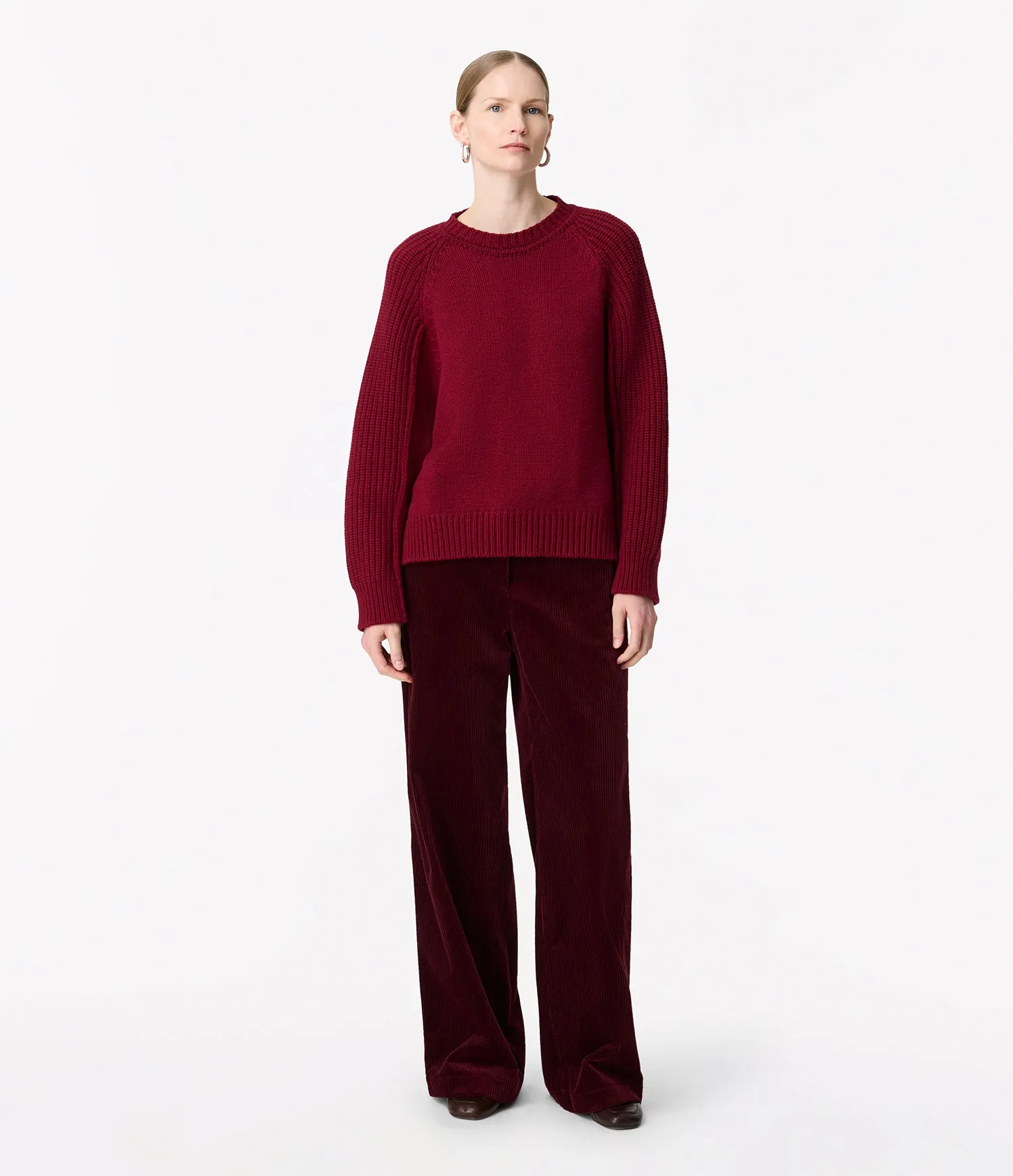 Cashmere Oversized Crewneck | Aubergine sold by Another Tomorrow