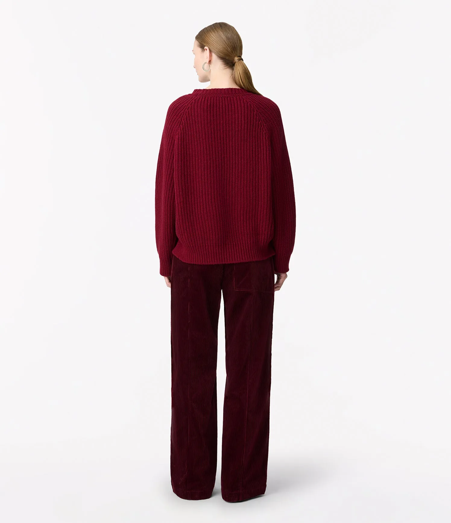 Cashmere Oversized Crewneck | Aubergine sold by Another Tomorrow product image thumbnail 3