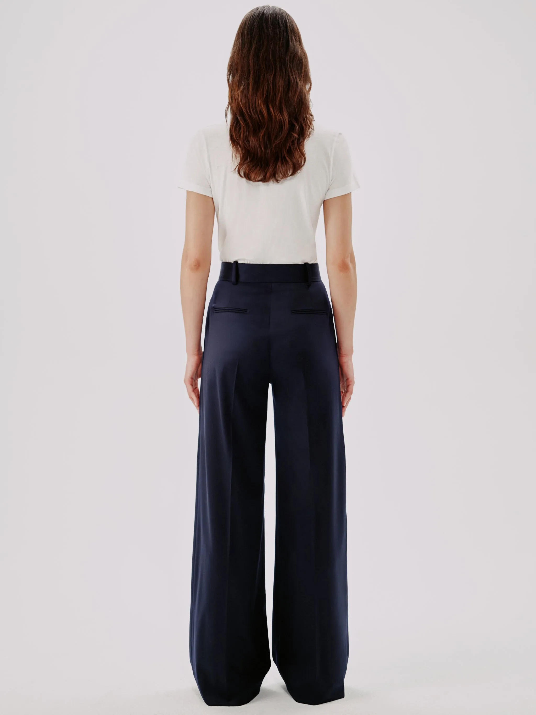 Wide Leg Suit Pant - Resale | Navy sold by Another Tomorrow product image thumbnail 5