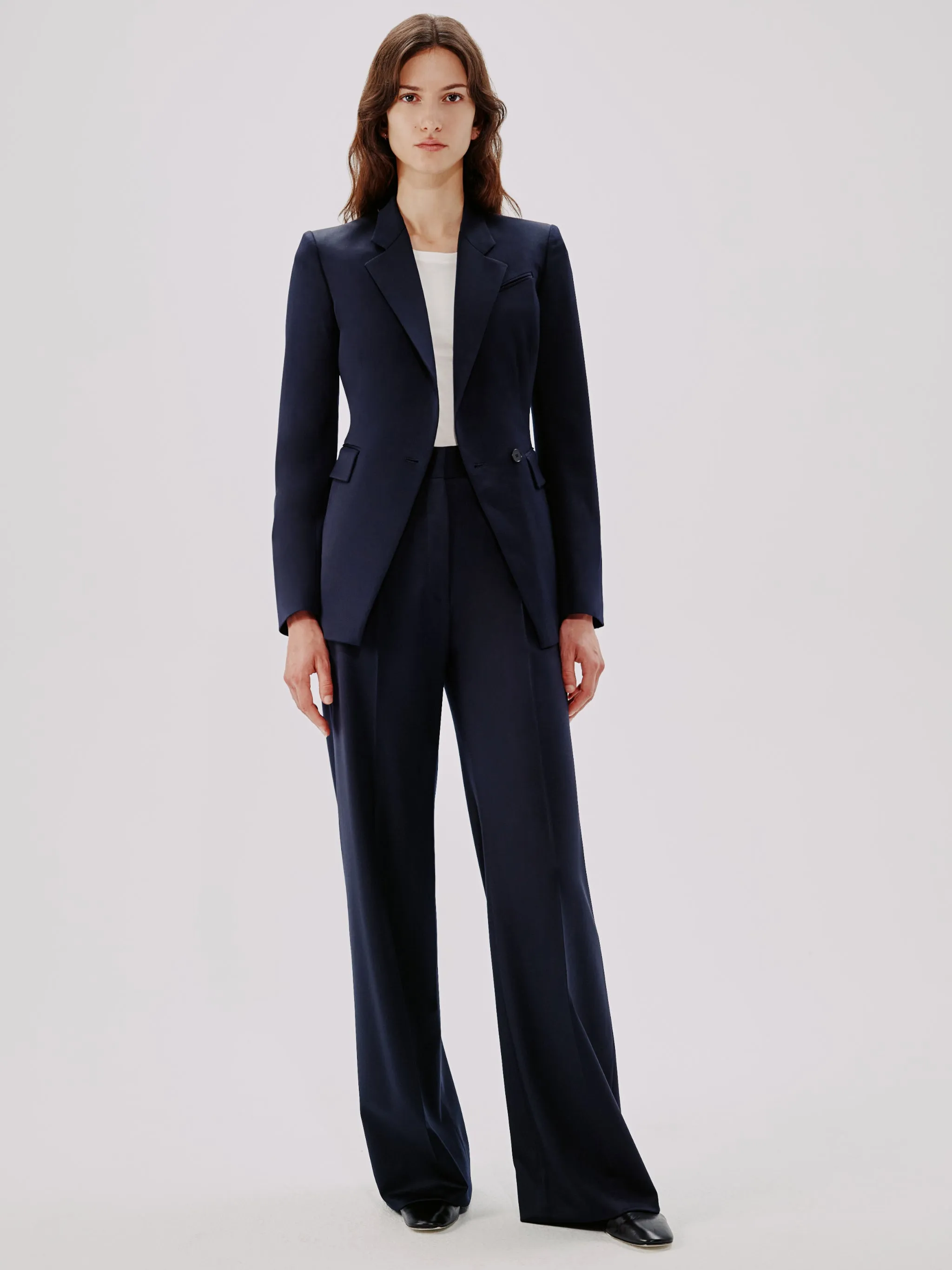 Wide Leg Suit Pant - Resale | Navy sold by Another Tomorrow product image thumbnail 2