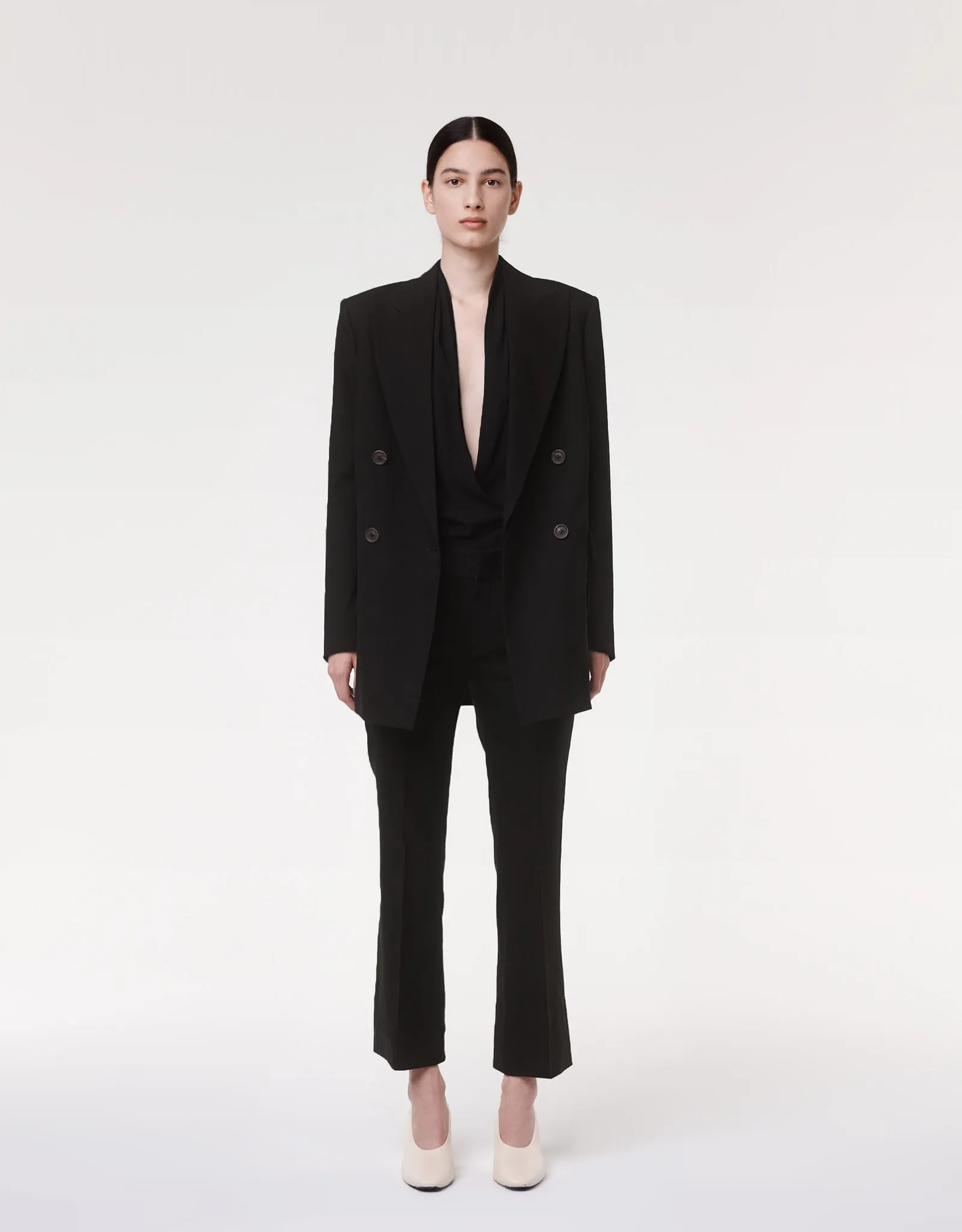 Crop Flare Trouser - Resale | Black sold by Another Tomorrow product image thumbnail 2