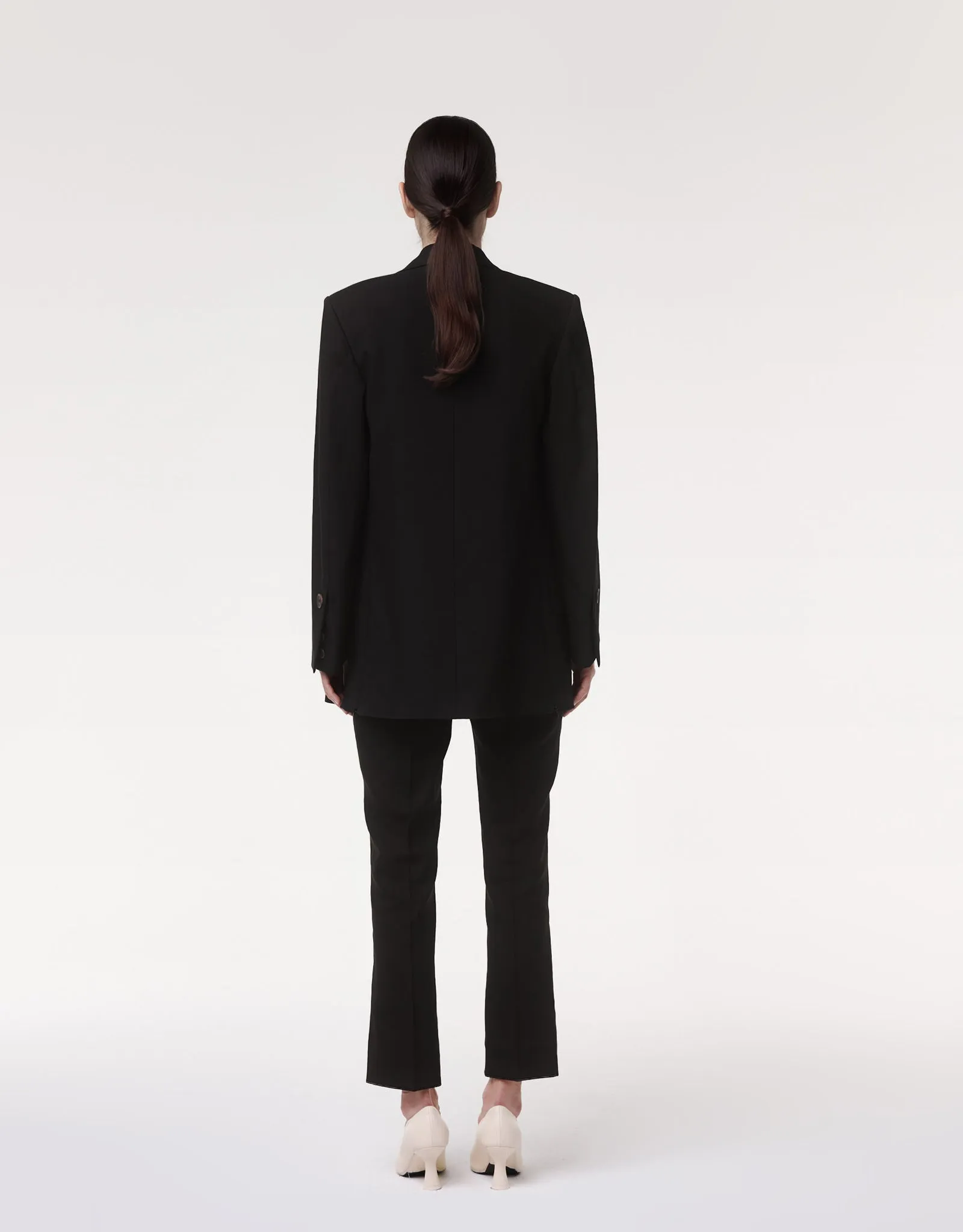 Crop Flare Trouser - Resale | Black sold by Another Tomorrow product image thumbnail 4