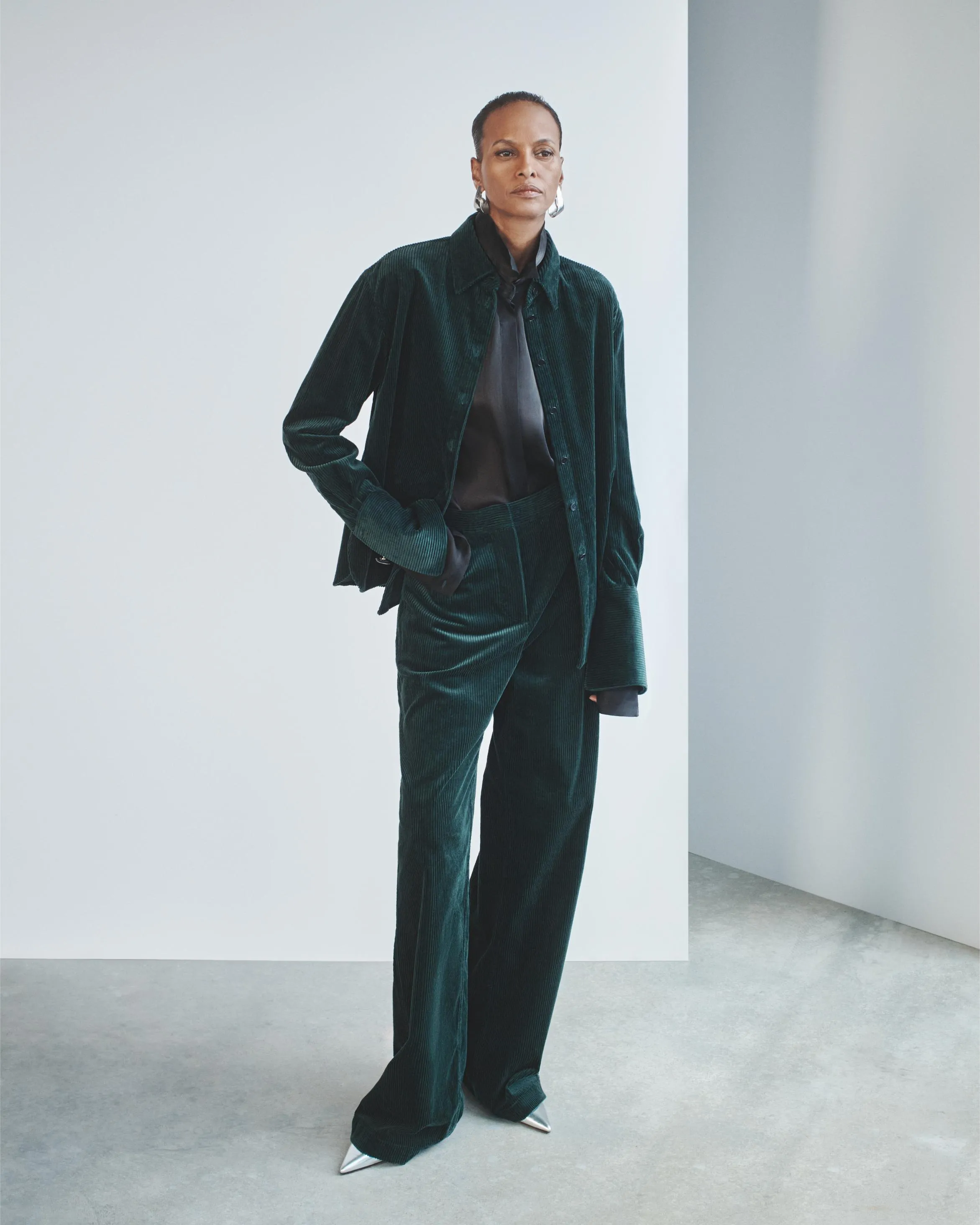 Patch Pocket Corduroy Pant | Pine sold by Another Tomorrow product image thumbnail 2