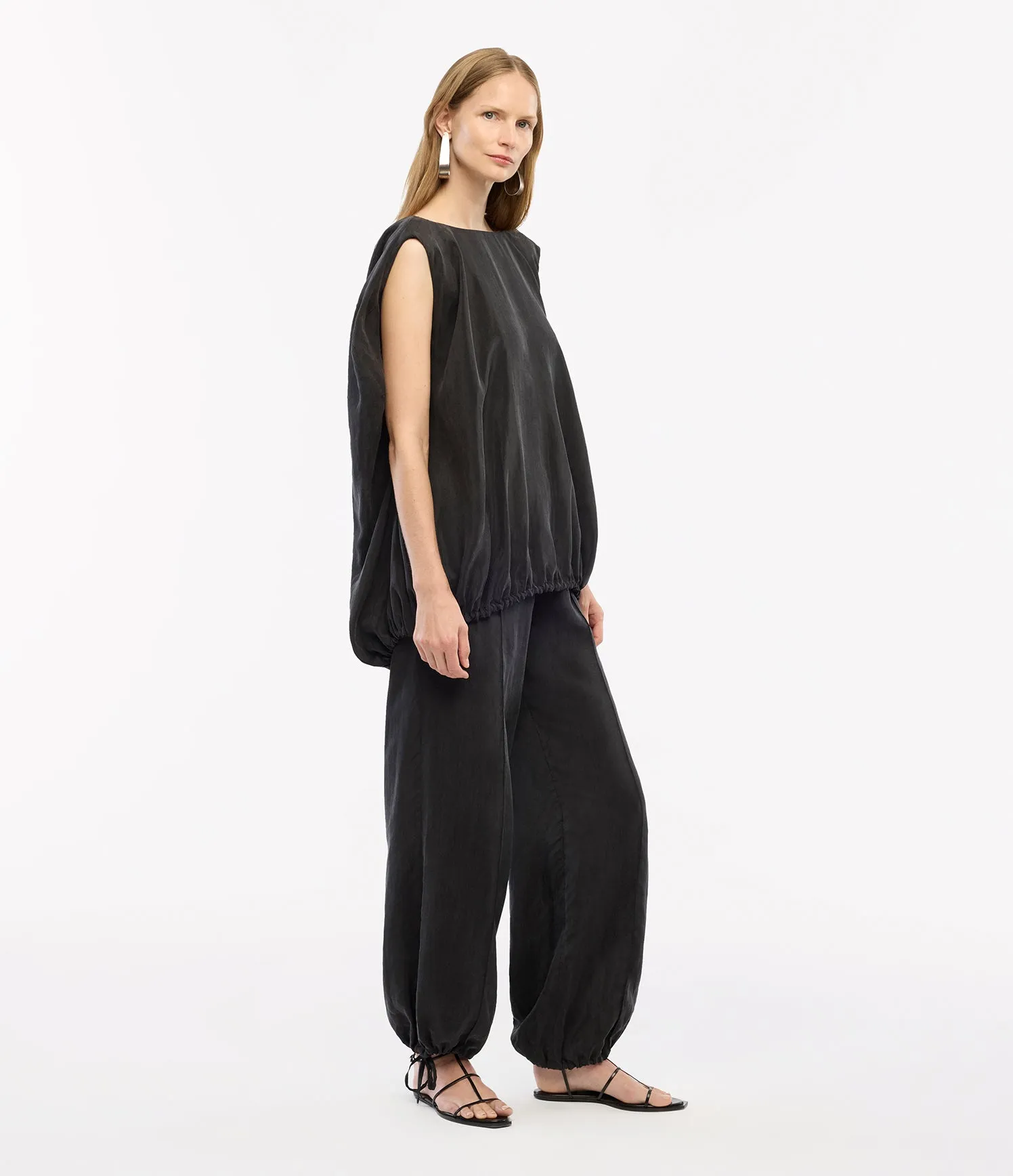 Drawstring Top | Black sold by Another Tomorrow product image thumbnail 3