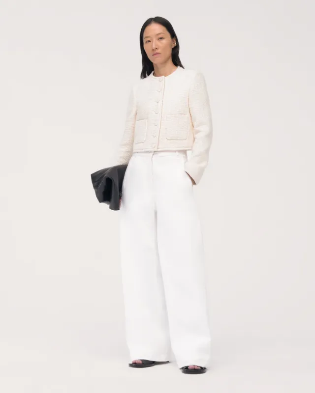 Cropped Tweed Jacket | Cream made by Another Tomorrow