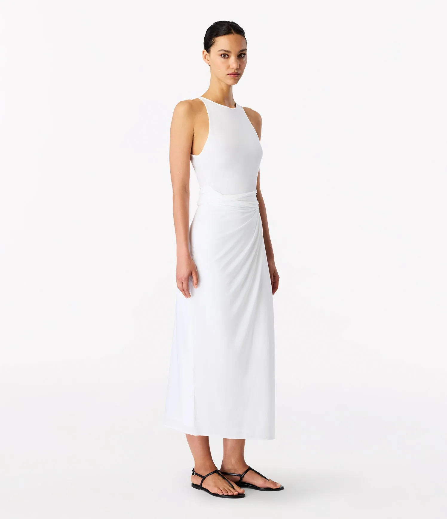 Sarong Tie Dress | White sold by Another Tomorrow product image thumbnail 2