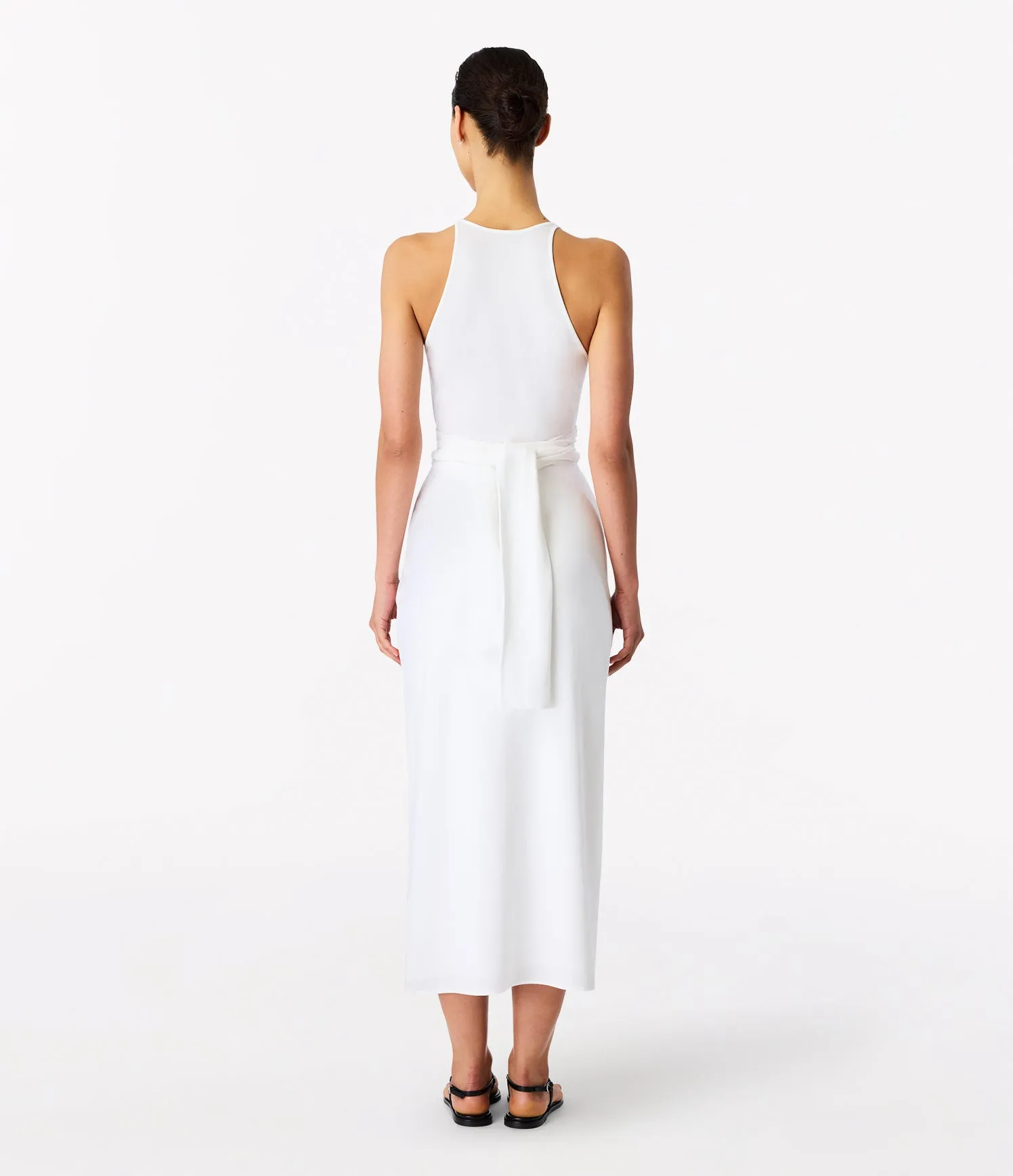 Sarong Tie Dress | White sold by Another Tomorrow product image thumbnail 3