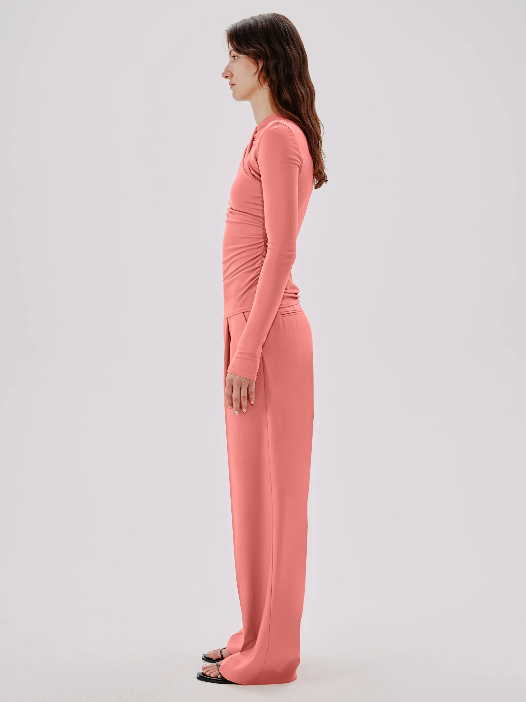 Crossover Neck Top | Pink sold by Another Tomorrow product image thumbnail 5