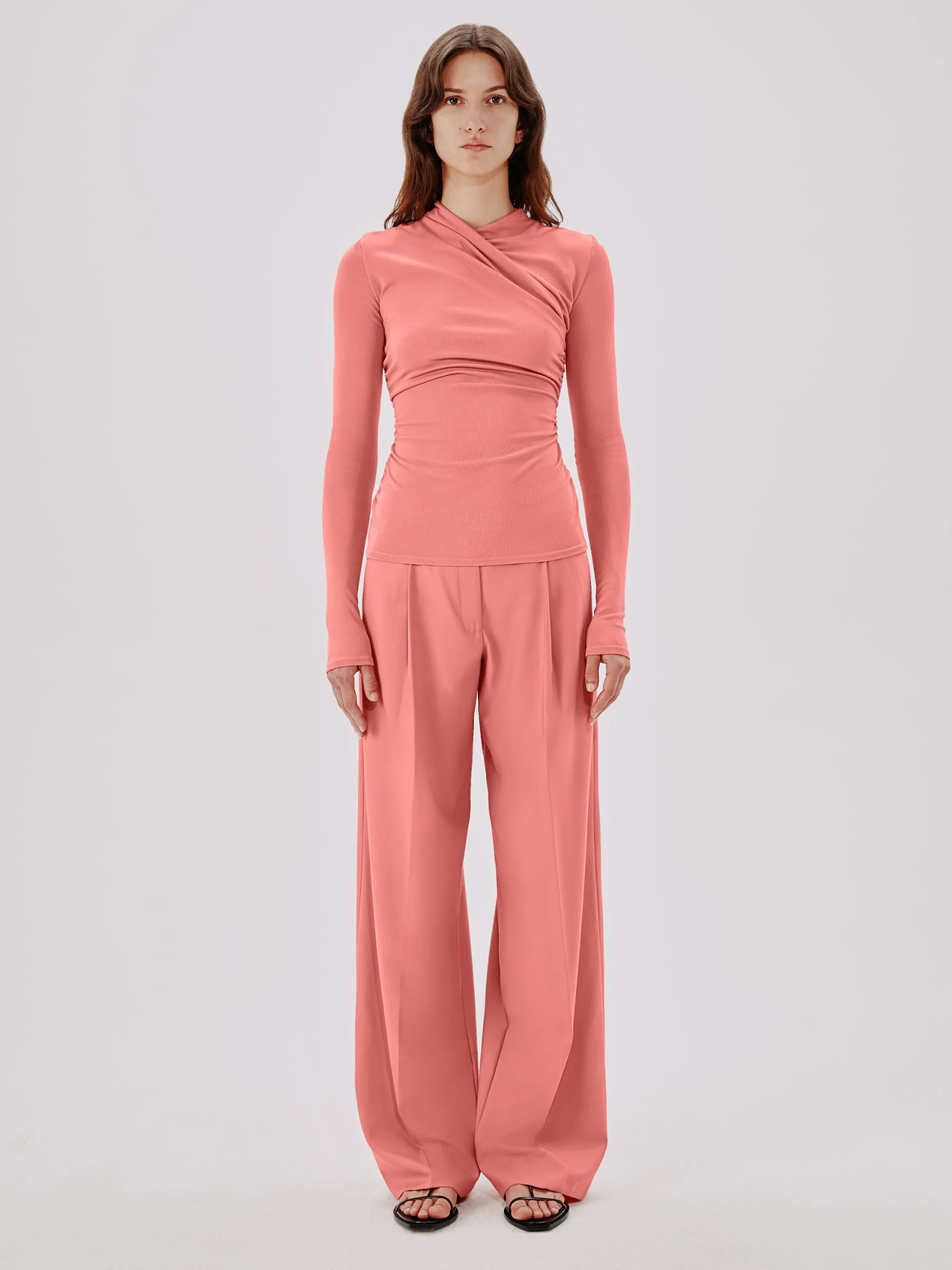 Crossover Neck Top | Pink sold by Another Tomorrow
