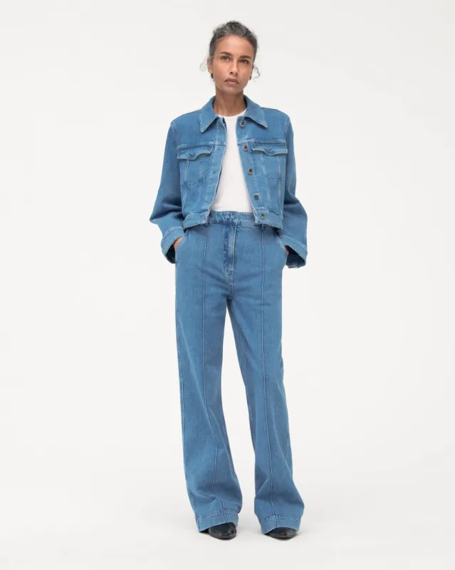 Cropped Denim Jacket | Light Blue Wash made by Another Tomorrow