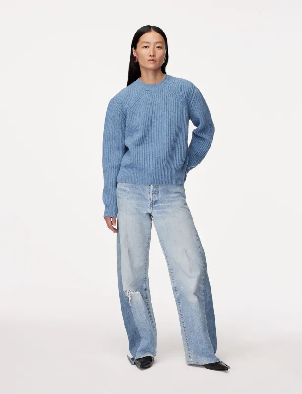 Cashmere Ribbed Sweater | Cornflower made by Another Tomorrow