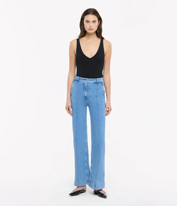 High Waisted Denim Trouser | Light Blue Wash made by Another Tomorrow