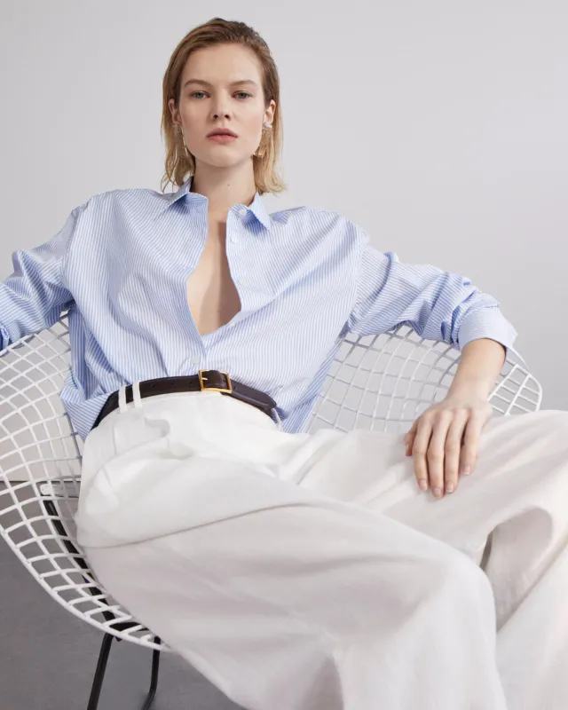 Oversized Men's Shirt | Blue Stripe made by Another Tomorrow