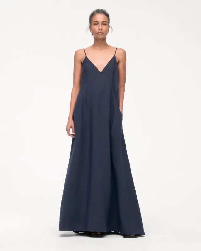 Seamed Slip Dress | Navy sold by Another Tomorrow