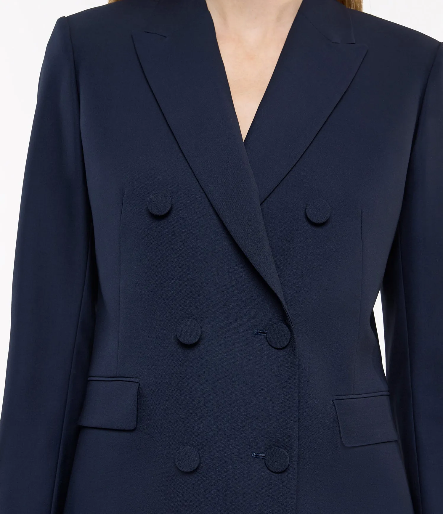 Double-Breasted Jacket | Navy sold by Another Tomorrow product image thumbnail 4