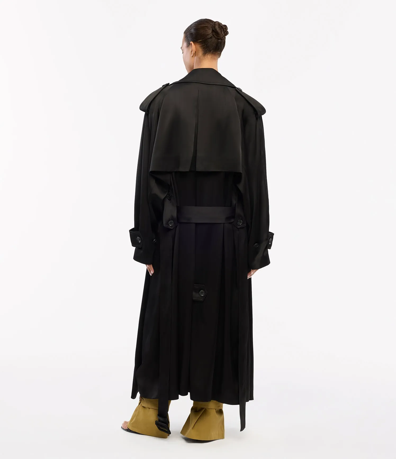 Satin Soft Trench | Black sold by Another Tomorrow product image thumbnail 4