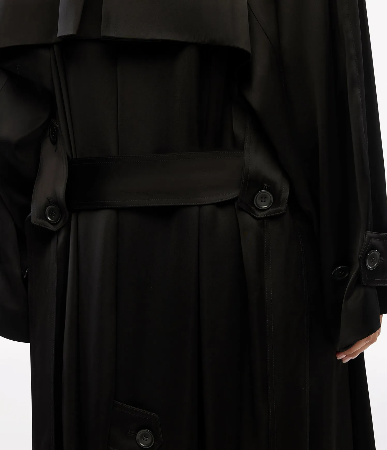 Satin Soft Trench | Black sold by Another Tomorrow product image thumbnail 5