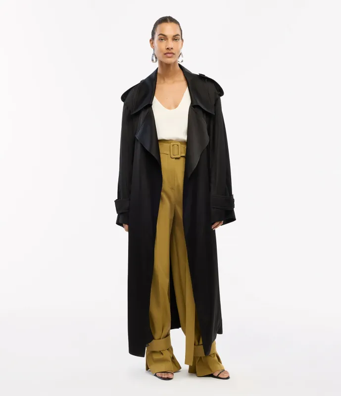 Satin Soft Trench | Black made by Another Tomorrow