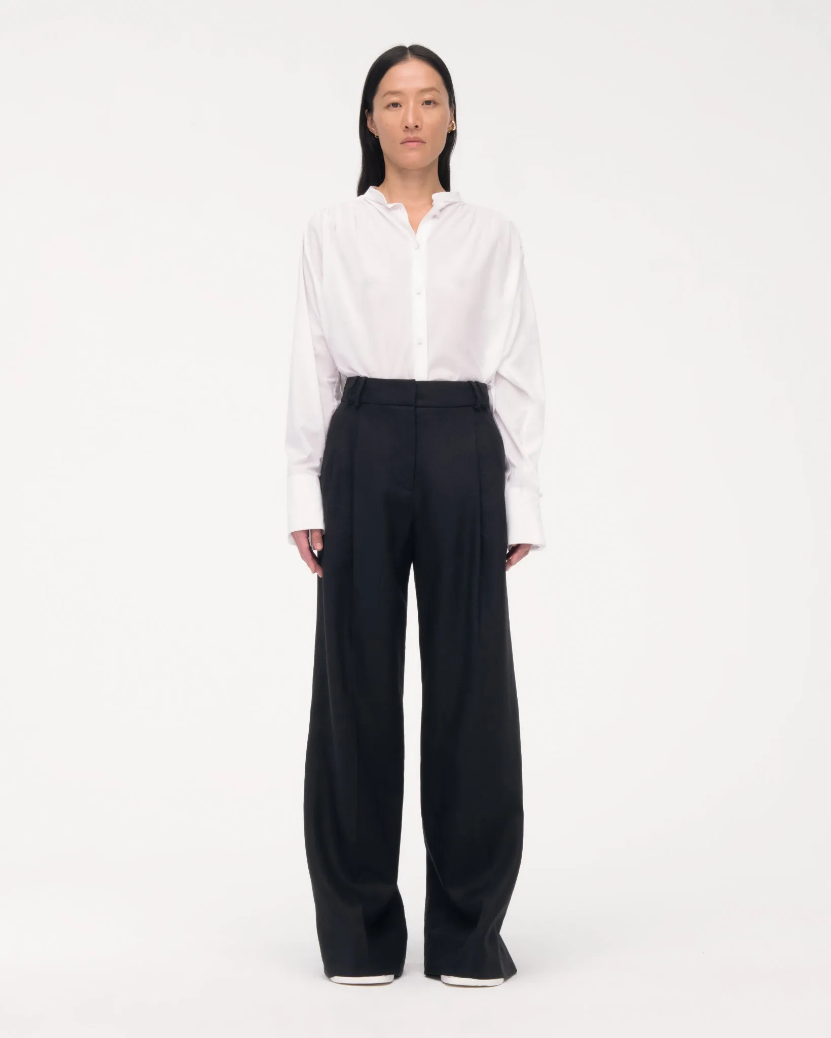 Summer Pleated Trouser | Black sold by Another Tomorrow product image thumbnail 2