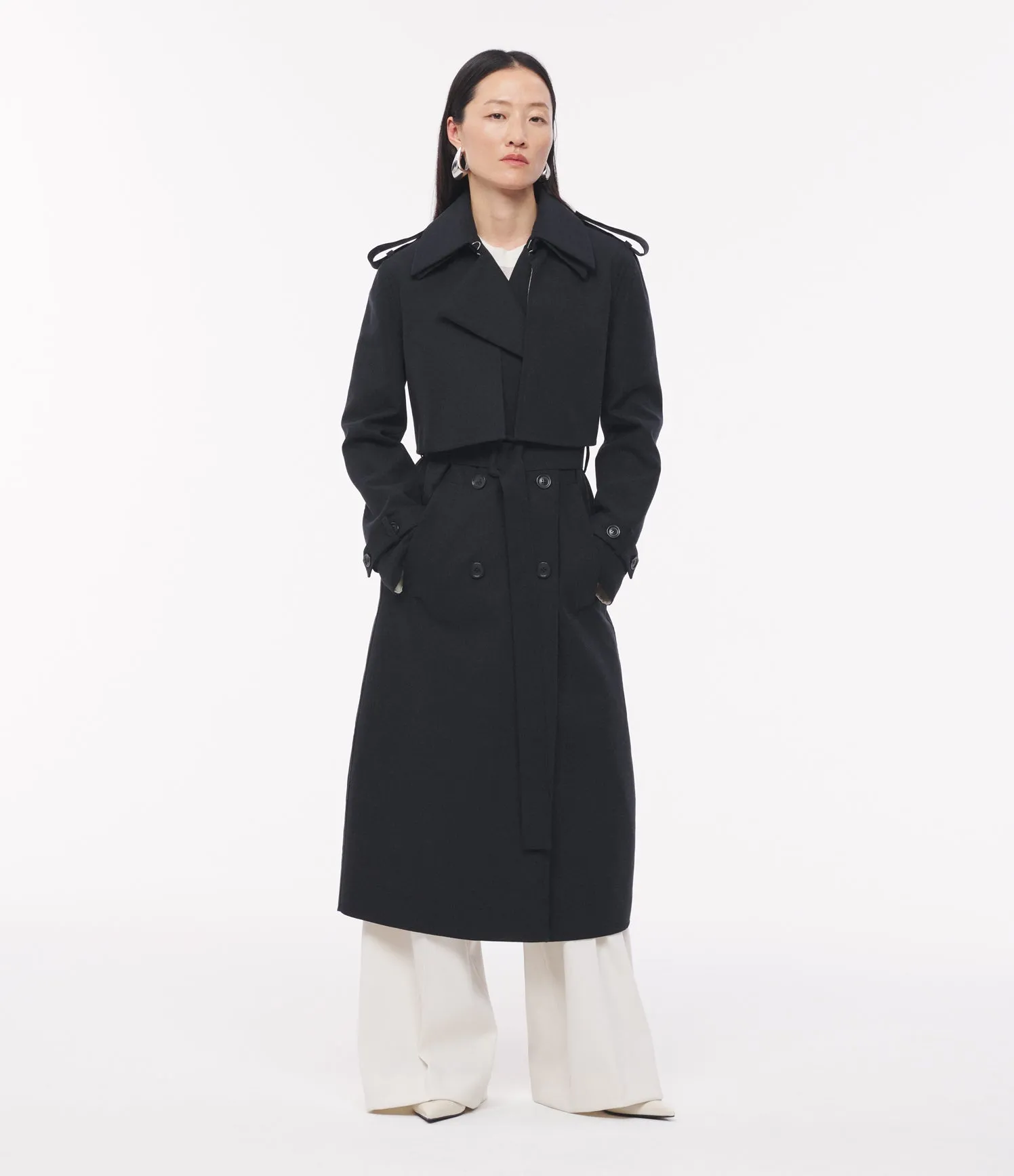 Double Face Convertible Trench - Resale | Olive/Black sold by Another Tomorrow product image thumbnail 4