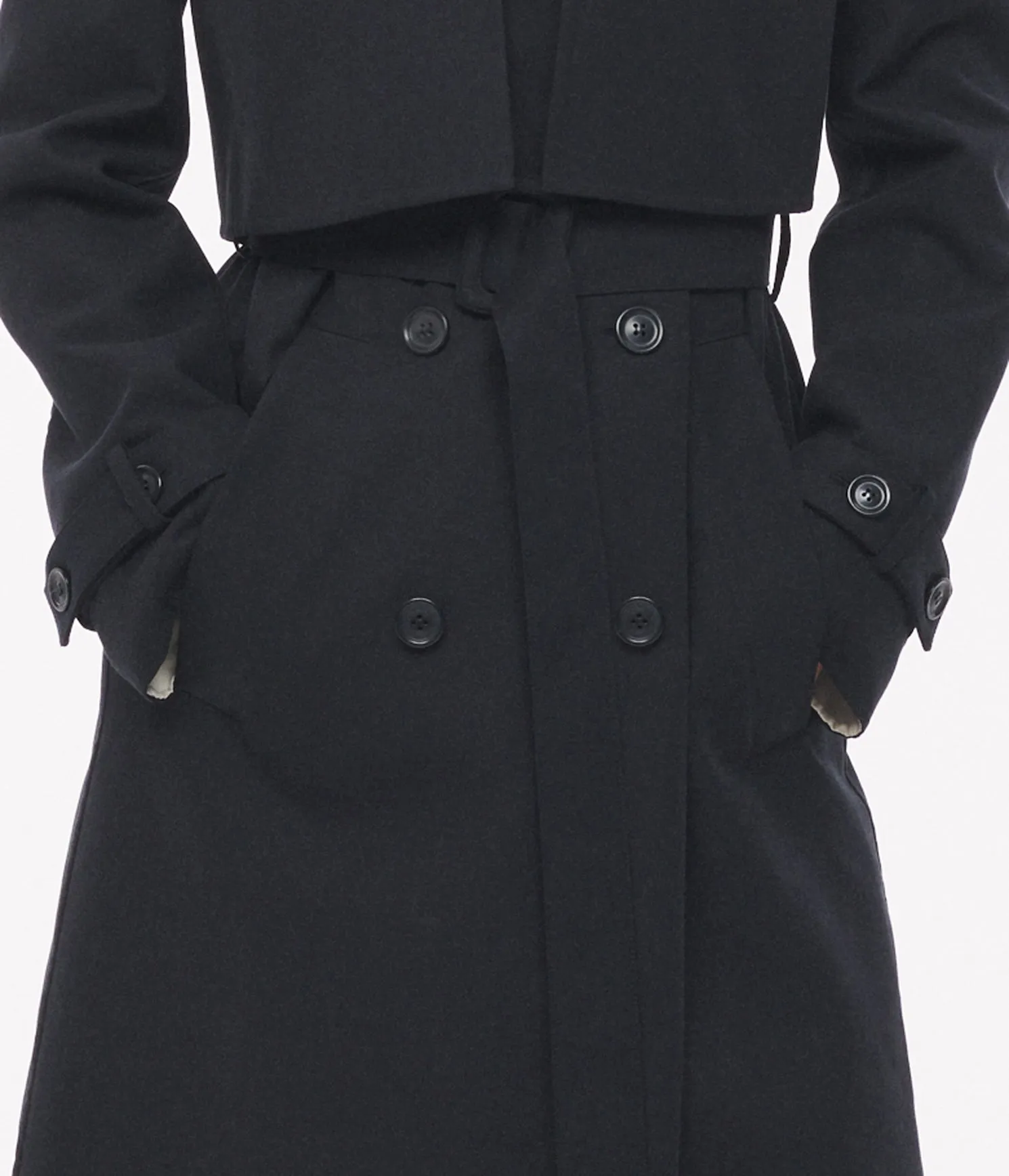 Double Face Convertible Trench - Resale | Olive/Black sold by Another Tomorrow product image thumbnail 5