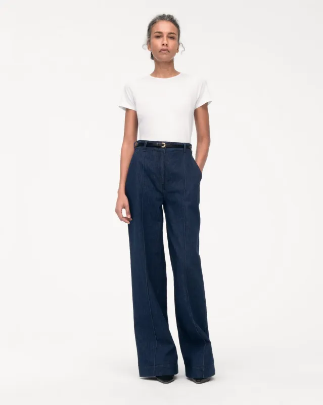 High Waisted Denim Trouser - Resale | Dark Wash made by Another Tomorrow