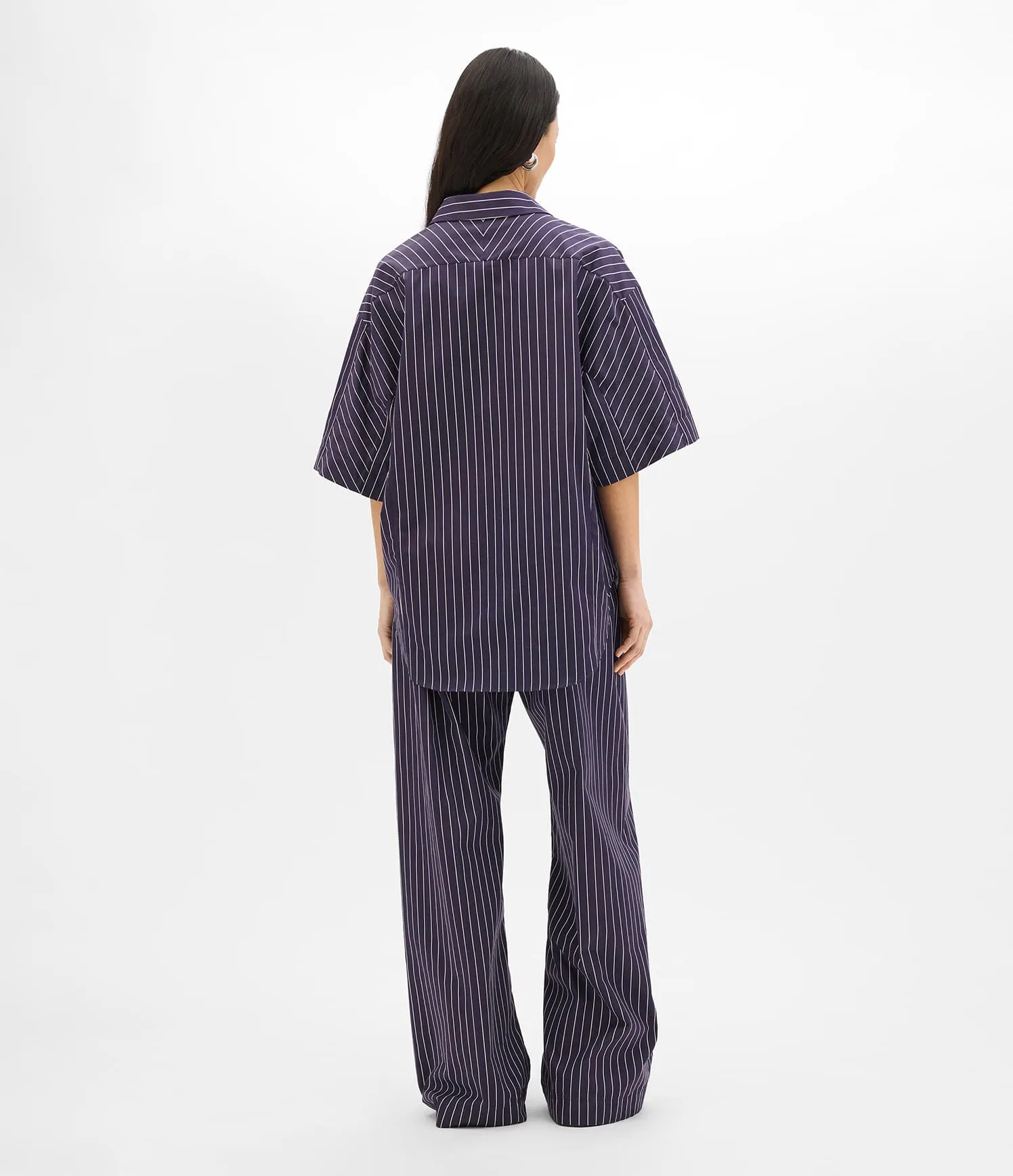 Short Sleeve Shirt | Navy/White Stripe sold by Another Tomorrow product image thumbnail 3
