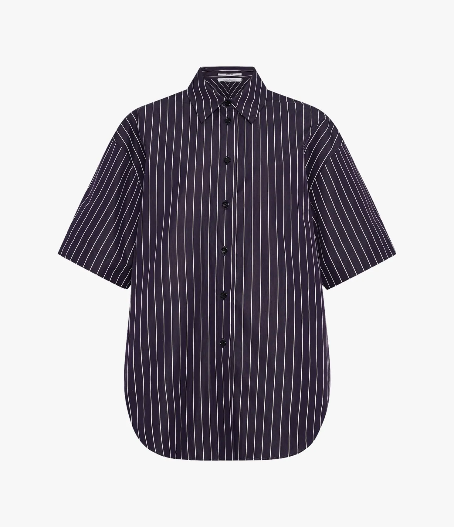 Short Sleeve Shirt | Navy/White Stripe sold by Another Tomorrow