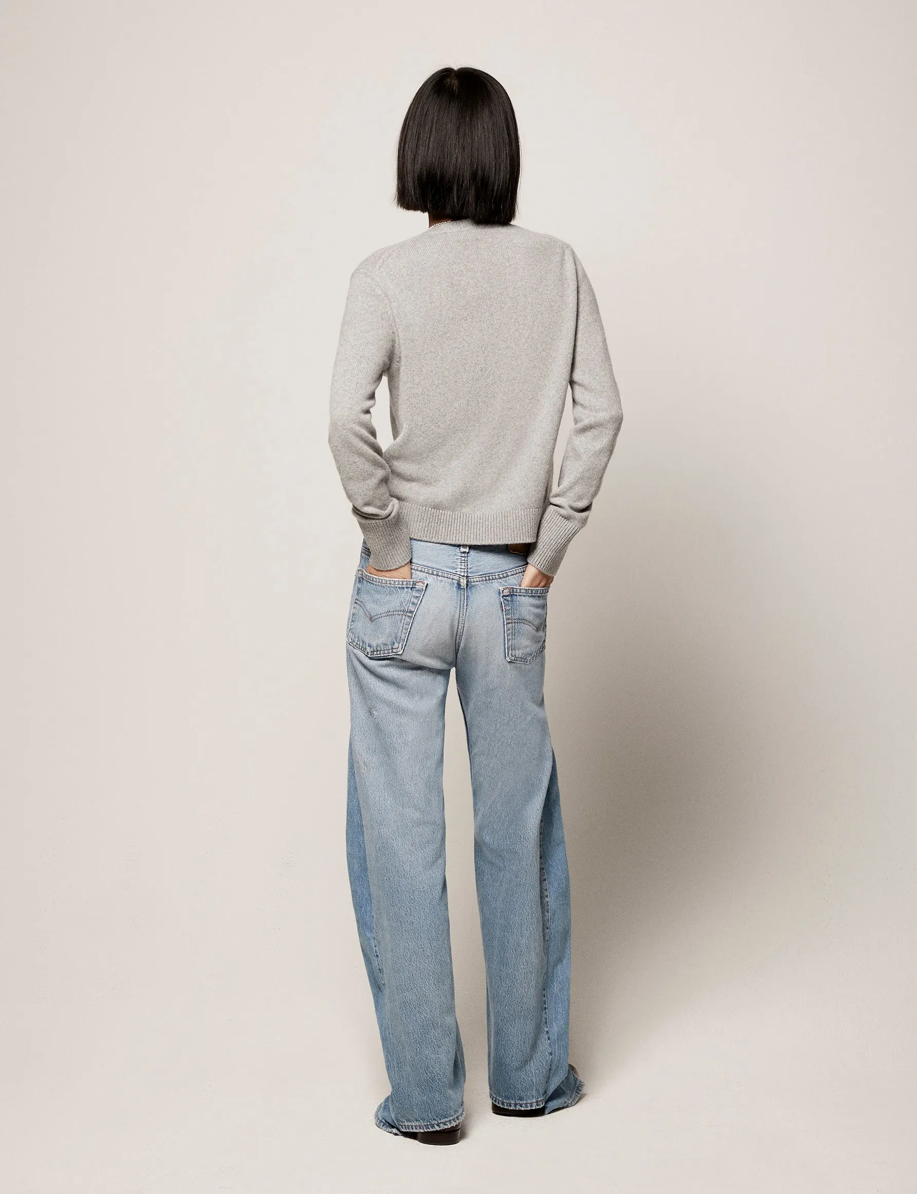 Classic Cashmere Crewneck | Heather Grey sold by Another Tomorrow product image thumbnail 4