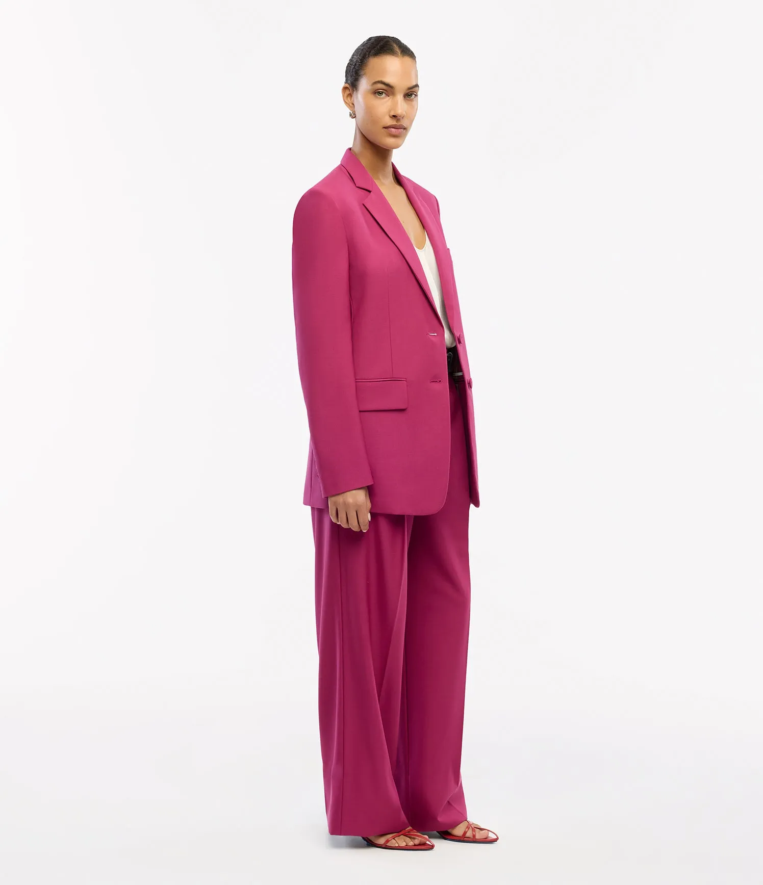 Oversized Blazer | Magenta sold by Another Tomorrow product image thumbnail 4