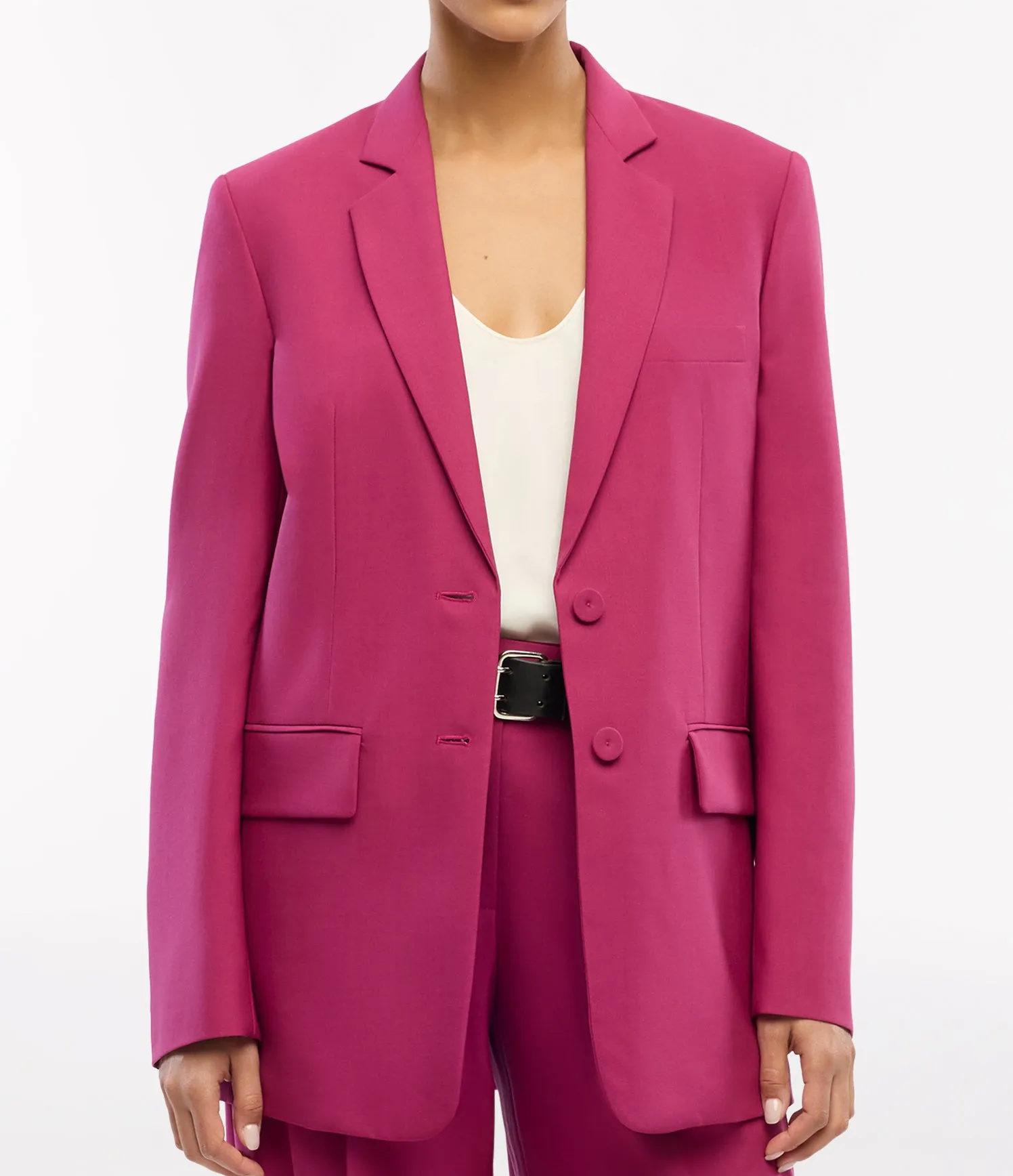 Oversized Blazer | Magenta sold by Another Tomorrow product image thumbnail 3