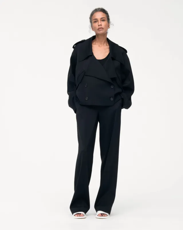 Fluid Cropped Trench | Black made by Another Tomorrow