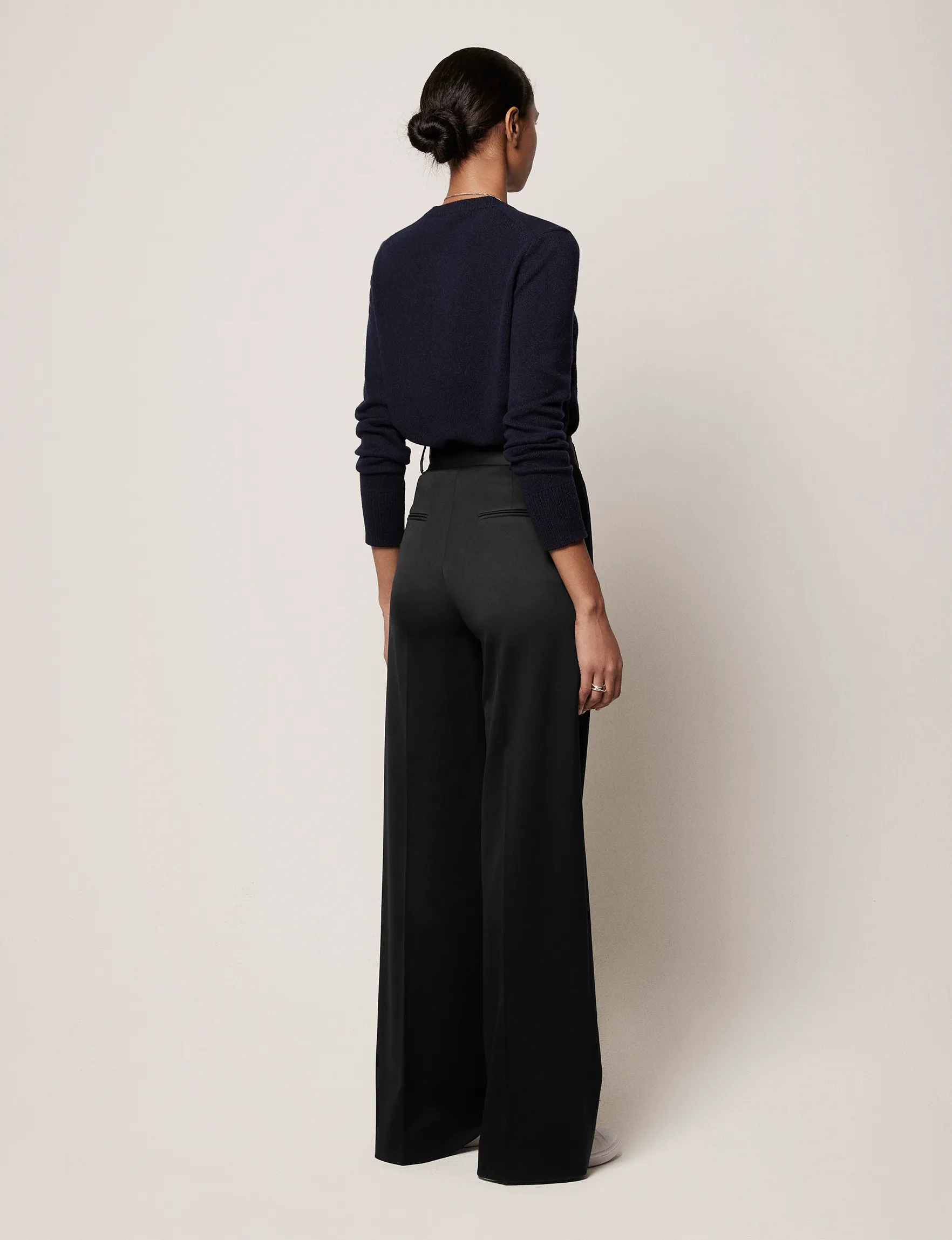 Wide Leg Suit Pant | Black sold by Another Tomorrow product image thumbnail 4
