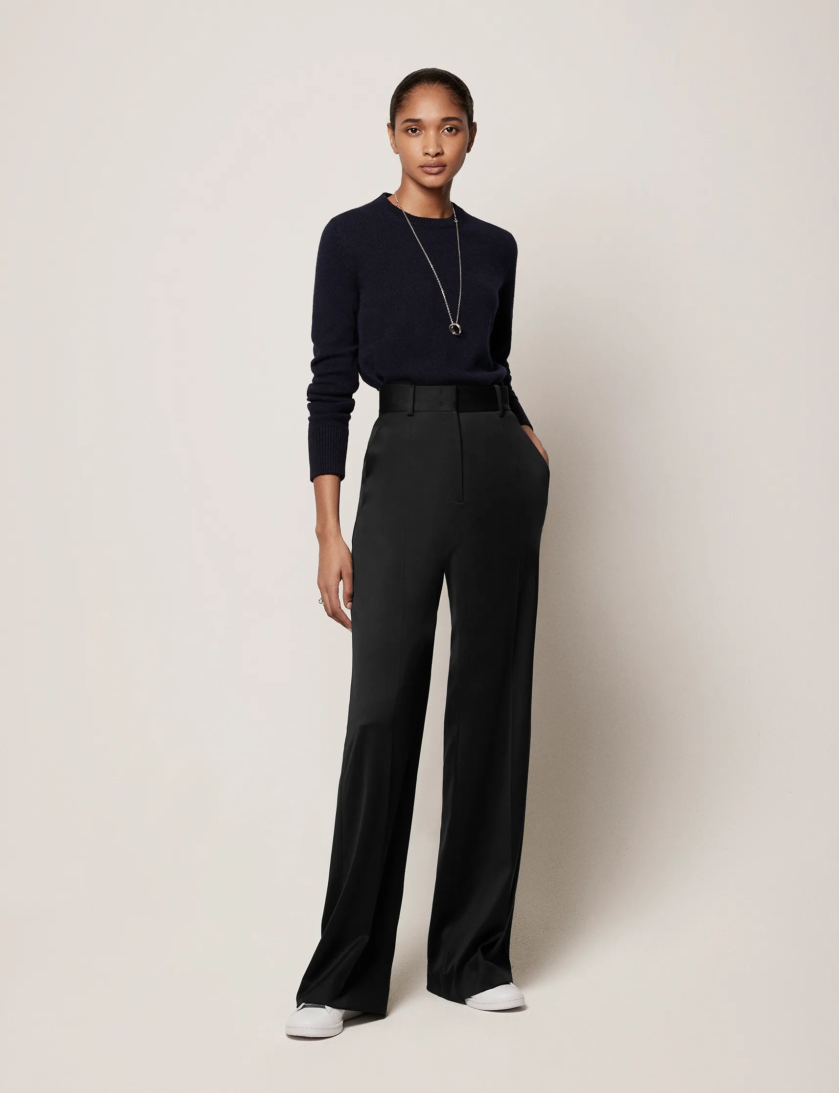 Wide Leg Suit Pant | Black sold by Another Tomorrow product image thumbnail 2