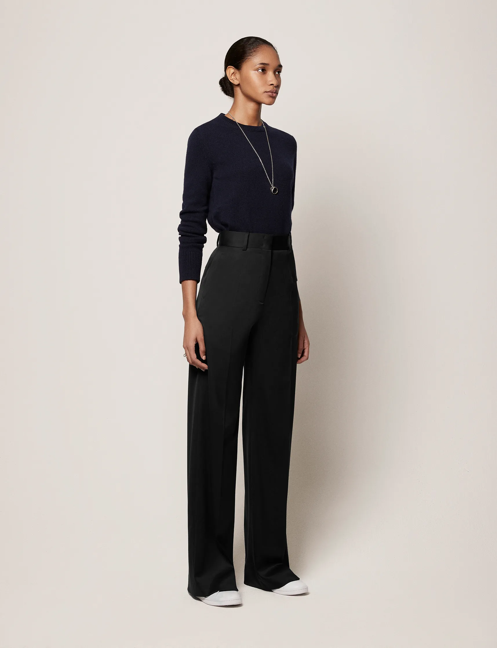 Wide Leg Suit Pant | Black sold by Another Tomorrow product image thumbnail 3