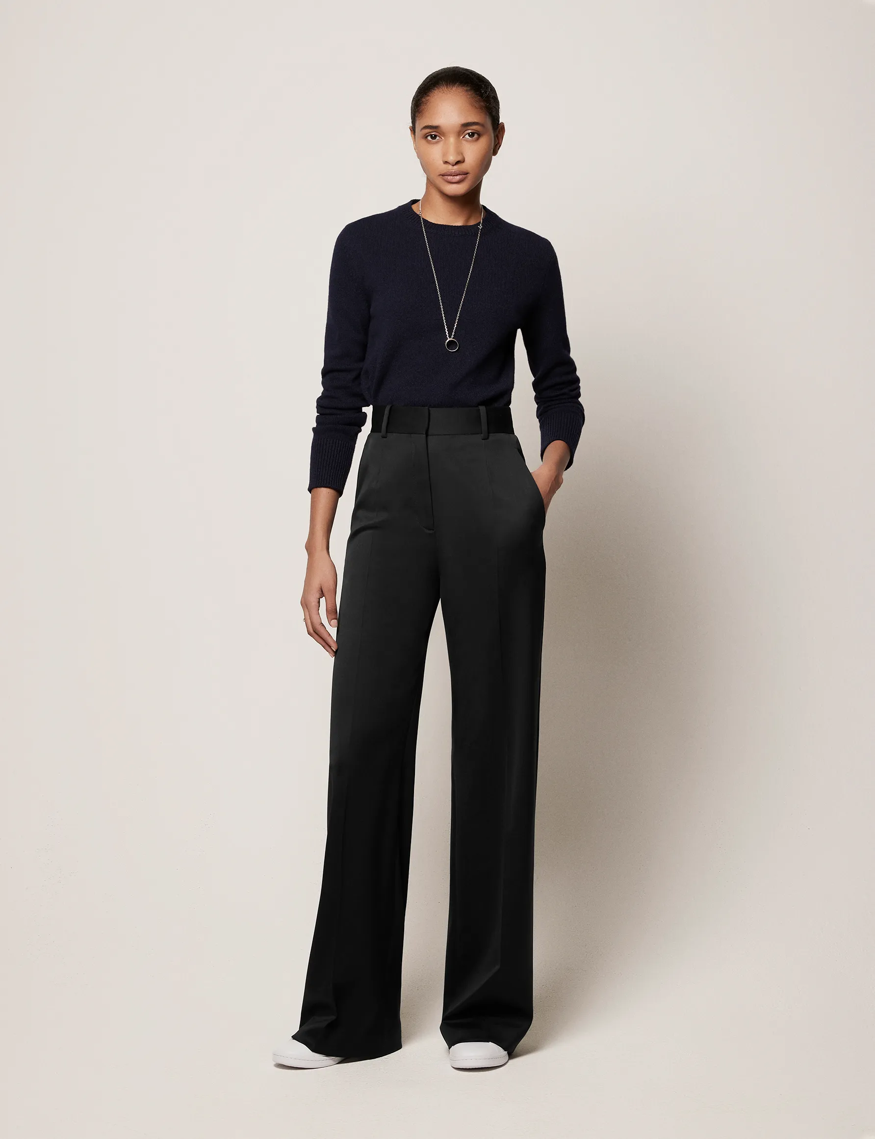 Wide Leg Suit Pant | Black sold by Another Tomorrow